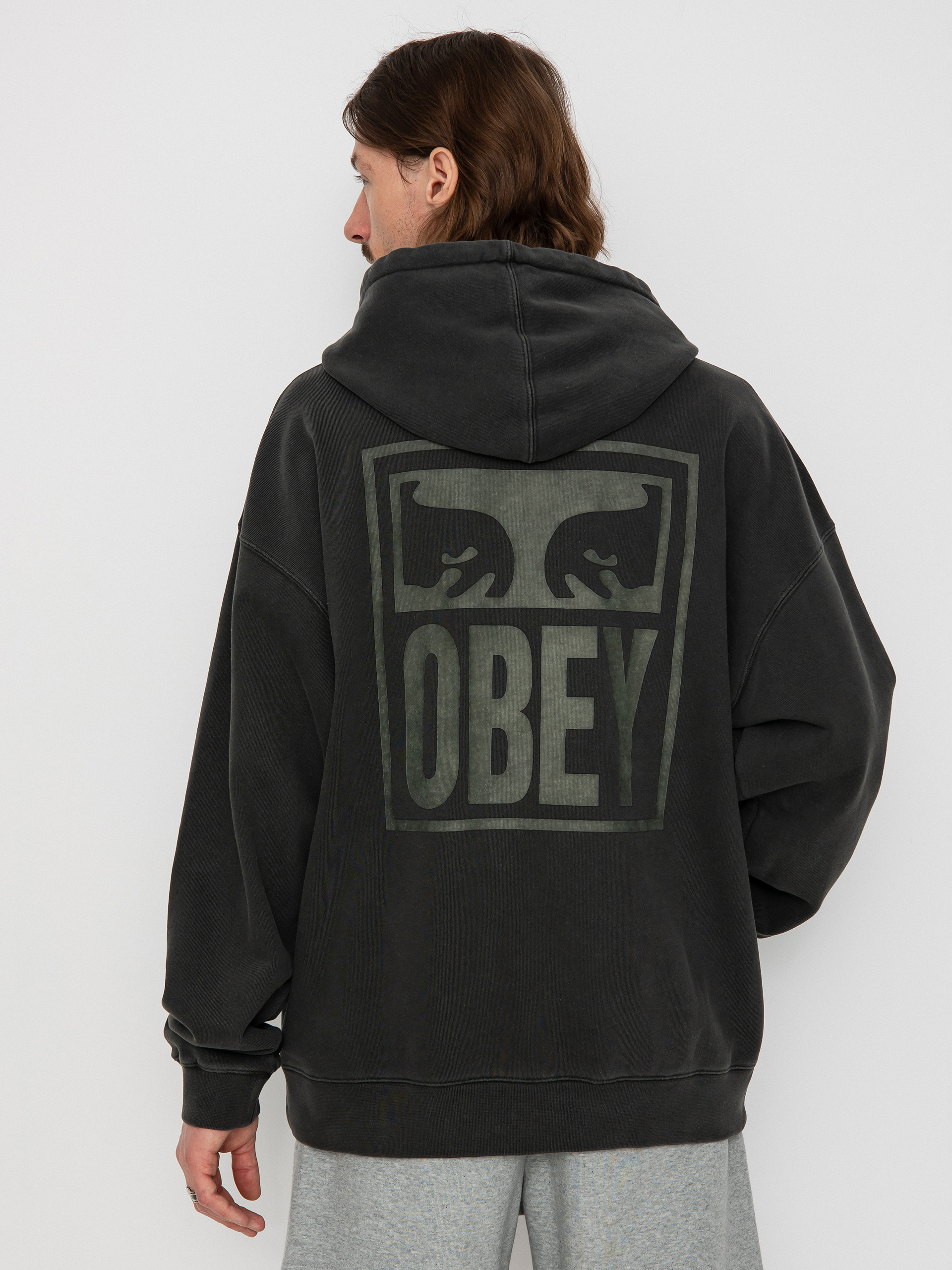 Bluza z kapturem OBEY Pigment Obey Eyes Icon Extra HD (pigment pirate black)