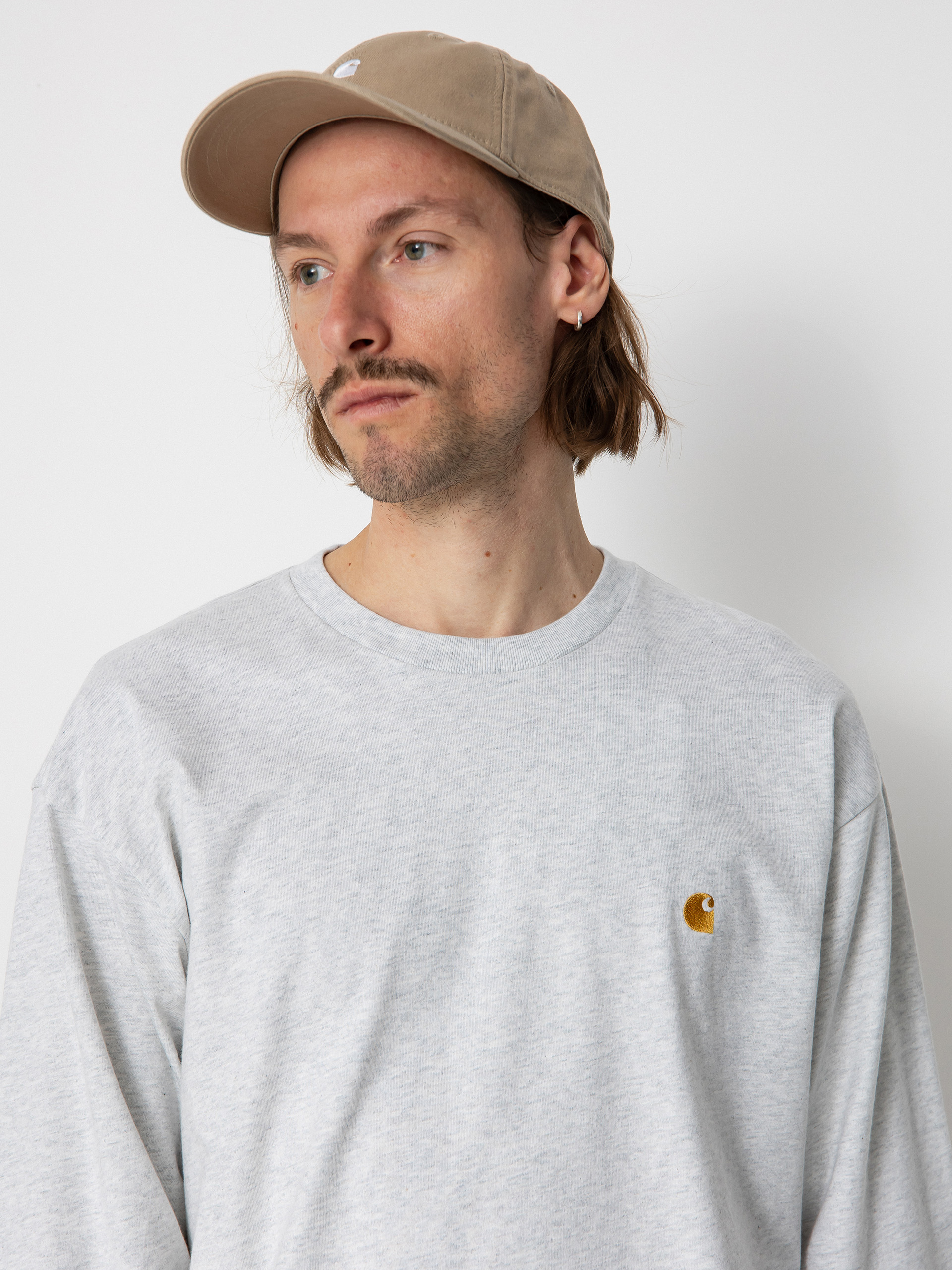 Longsleeve Carhartt WIP Chase (ash heather/gold)