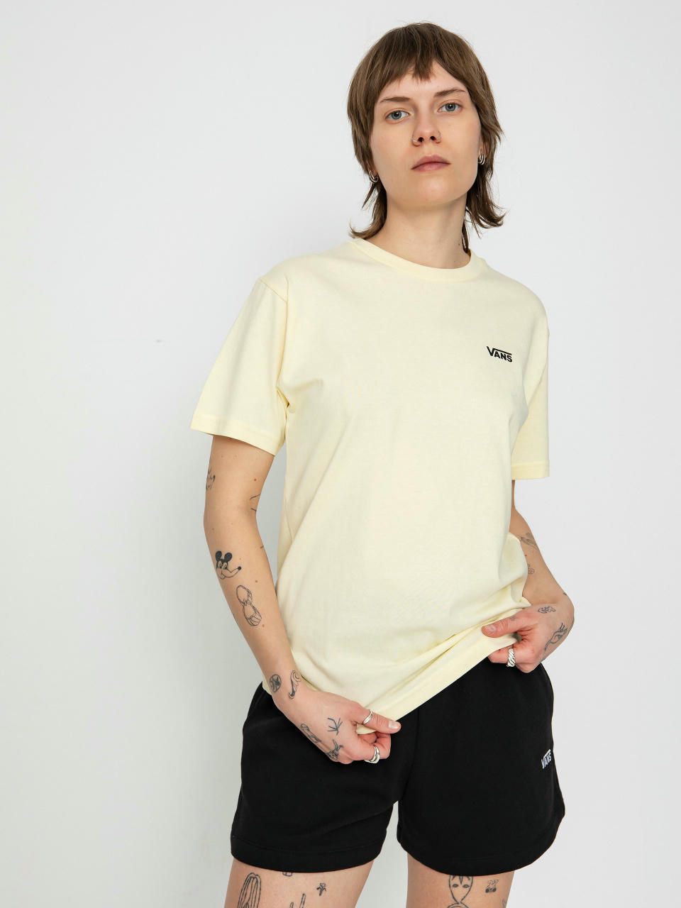 T-shirt Vans Left Chest Logo Em Wmn (almond oil)