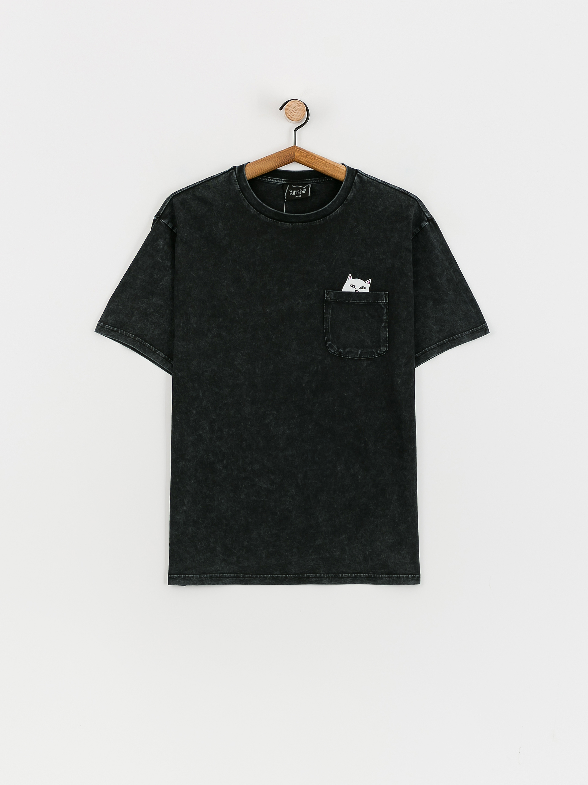 T-shirt RipNDip Lord Nermal Pocket (black mineral wash)