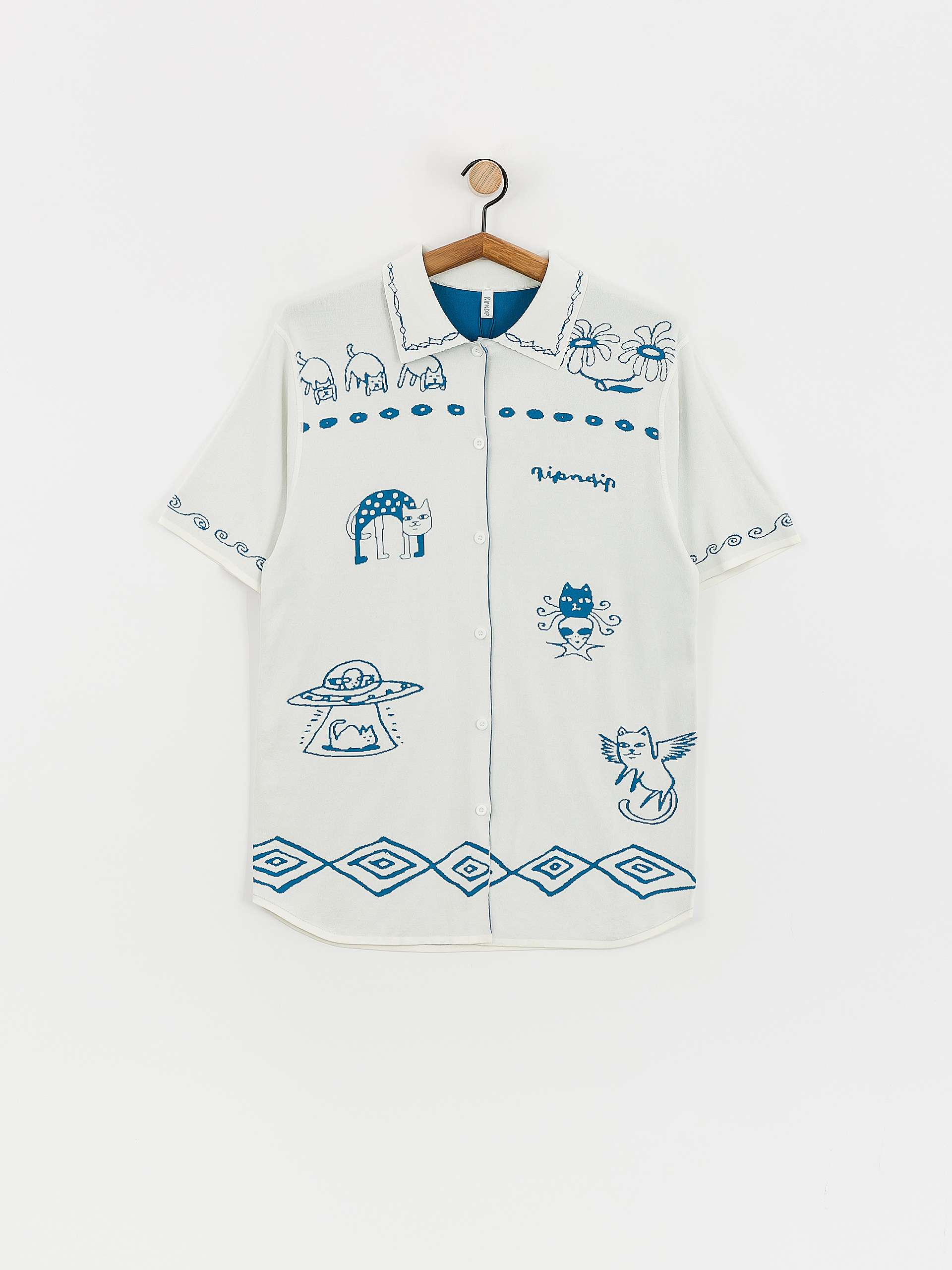 Koszula RipNDip Blonded Knitted Button (off white)