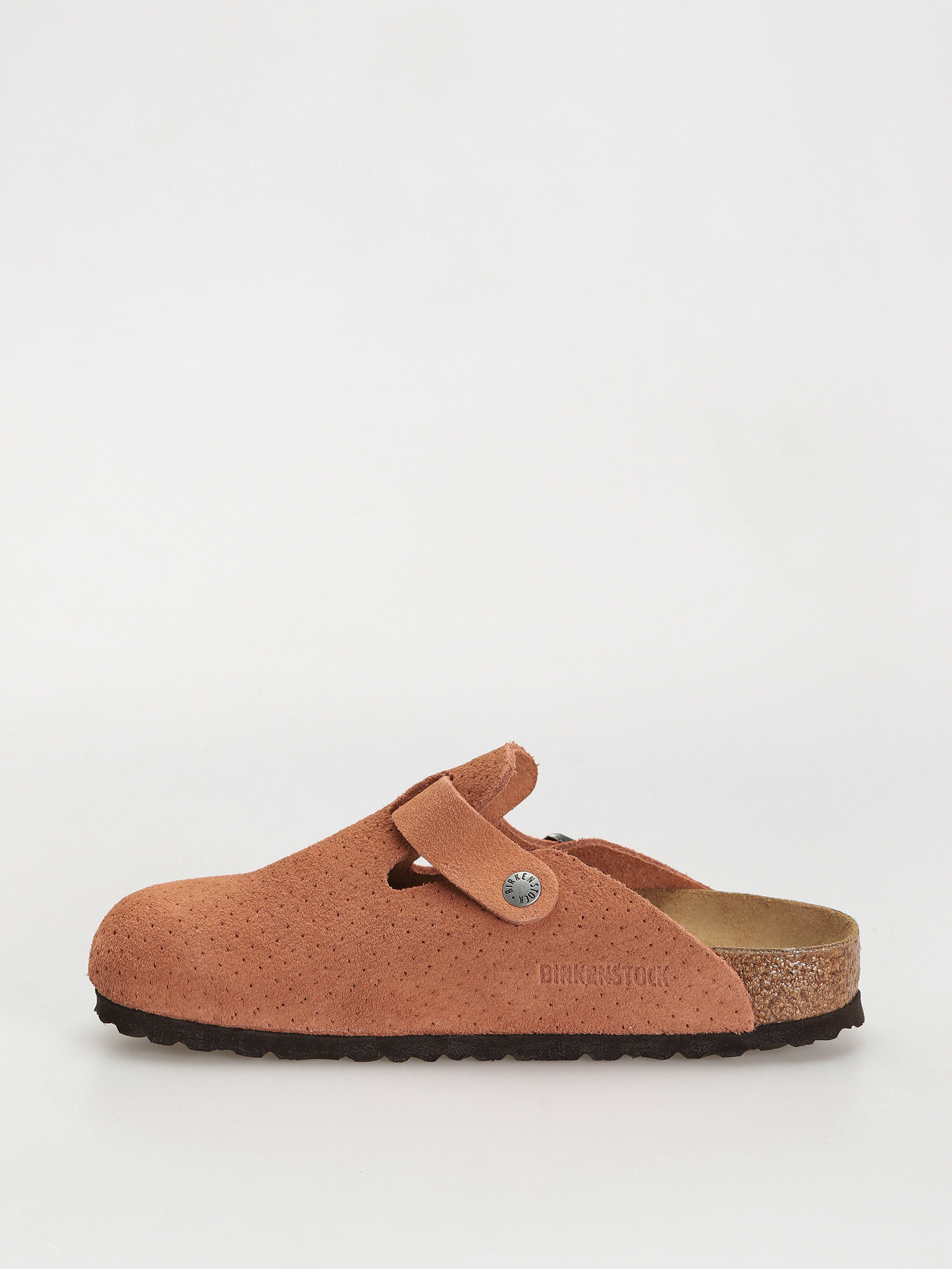 Klapki Birkenstock Boston Suede Embossed Narrow Wmn (emboss dots burnt orange)