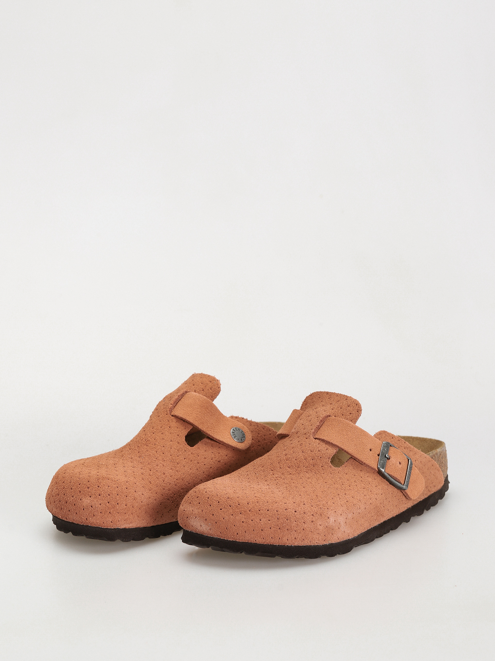 Klapki Birkenstock Boston Suede Embossed Narrow Wmn (emboss dots burnt orange)