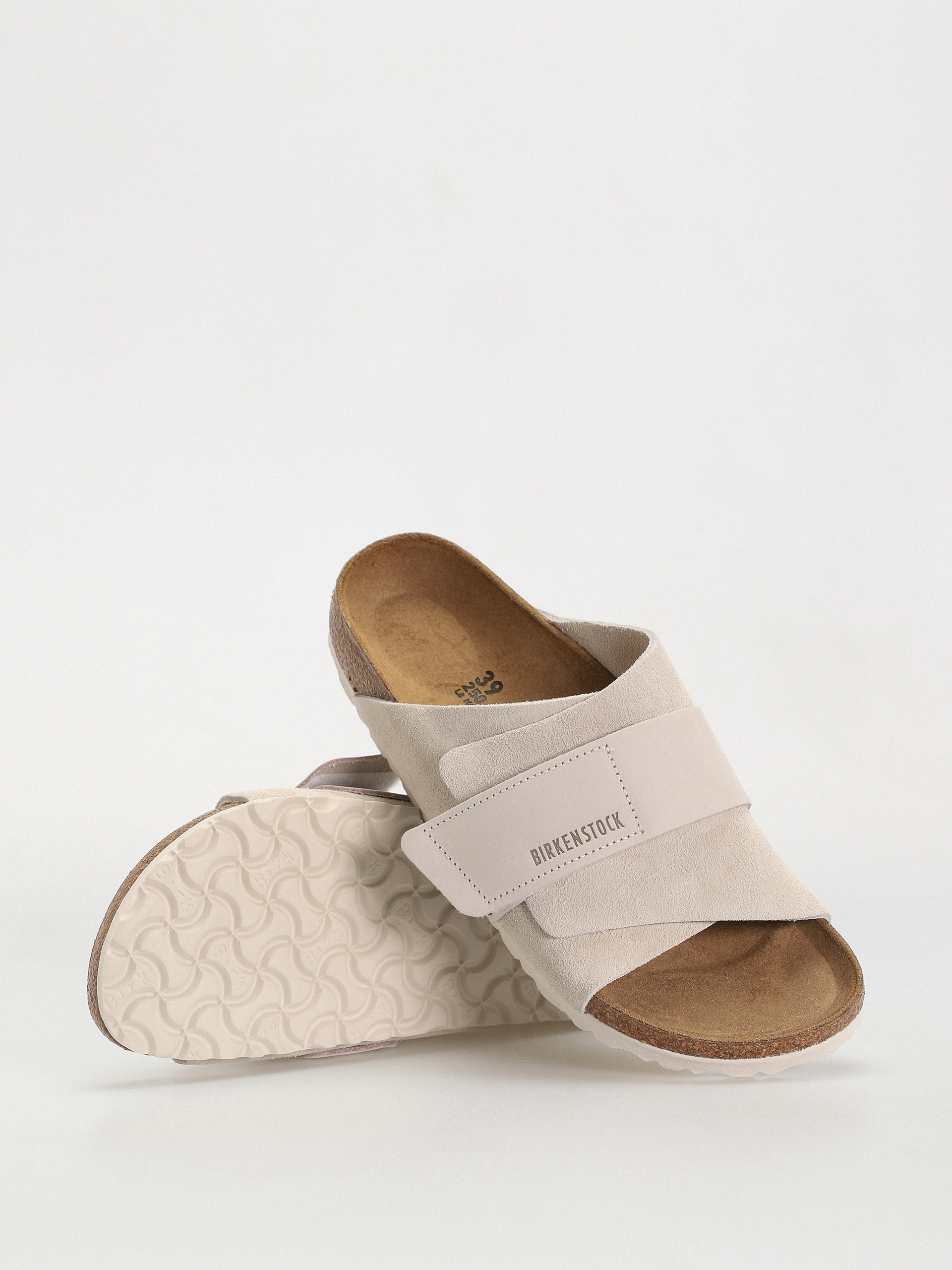 Klapki Birkenstock Kyoto Nubuck Suede Leather Narrow Wmn (antique white)