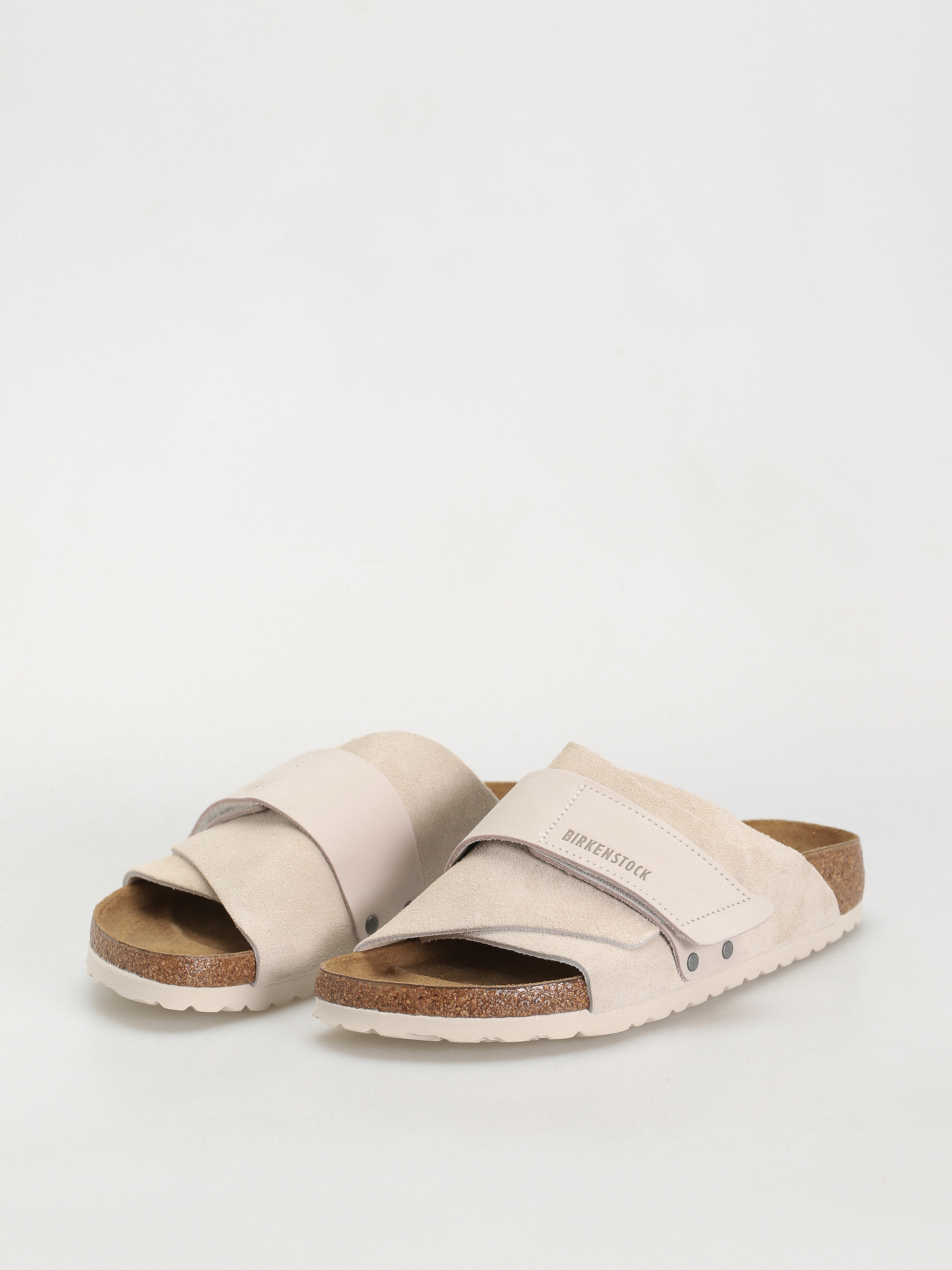 Klapki Birkenstock Kyoto Nubuck Suede Leather Narrow Wmn (antique white)