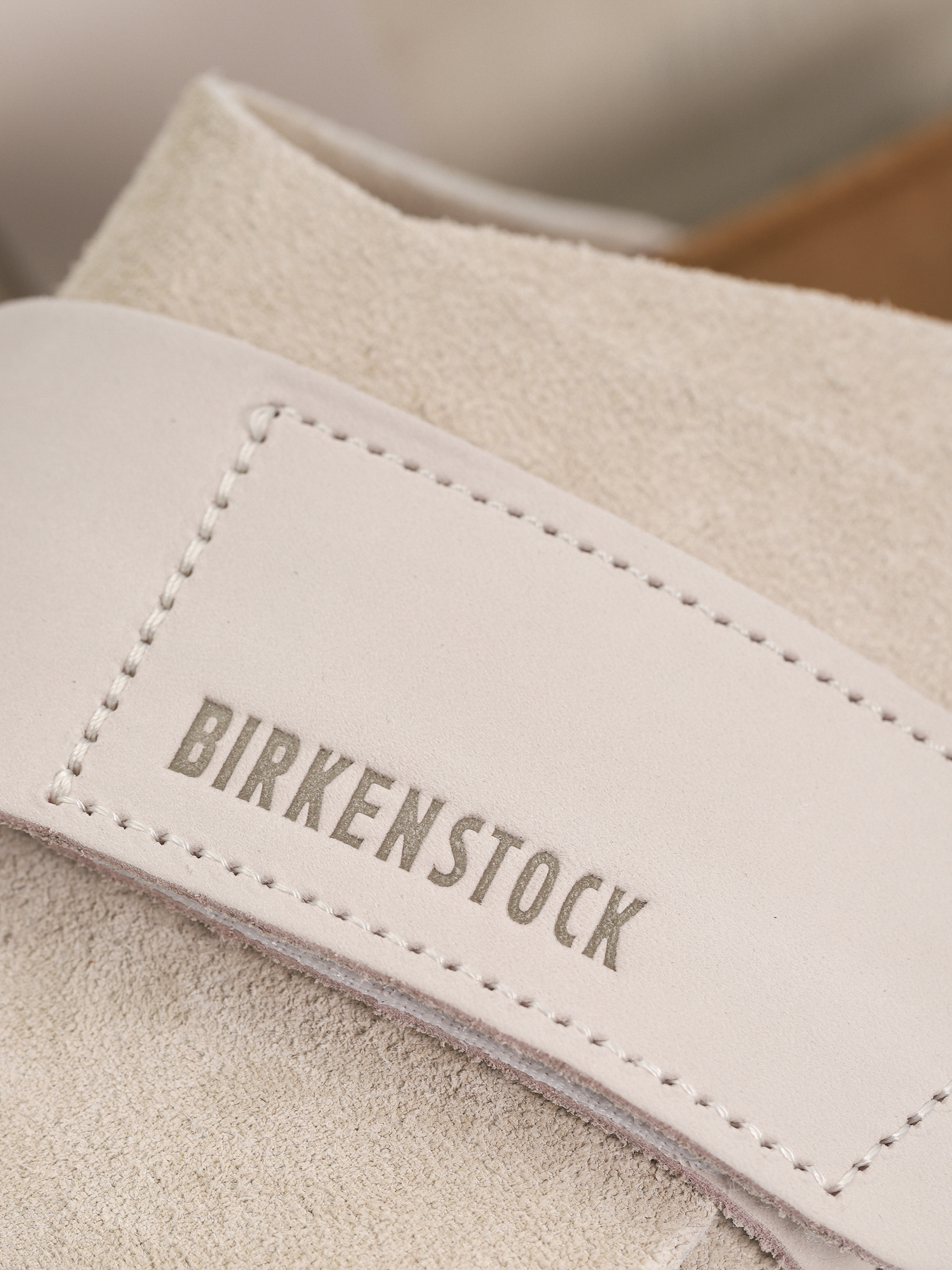 Klapki Birkenstock Kyoto Nubuck Suede Leather Narrow Wmn (antique white)