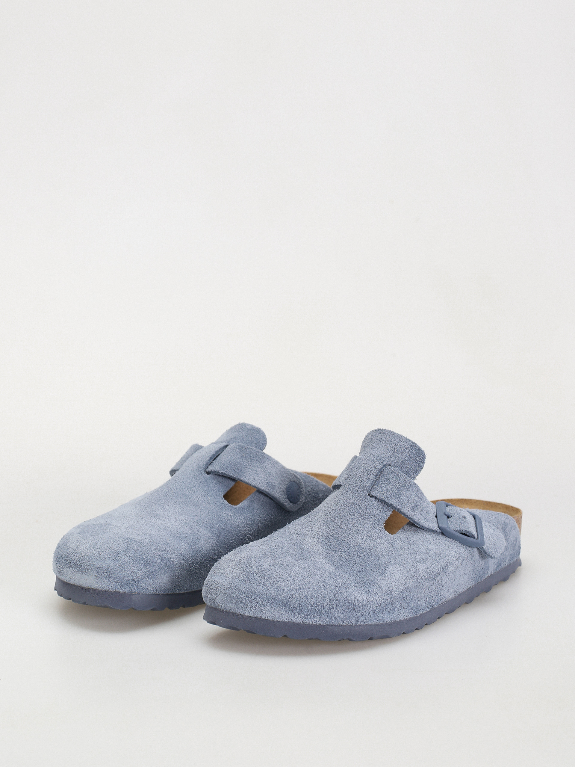 Klapki Birkenstock Boston Suede Leather Narrow Wmn (elemental blue)