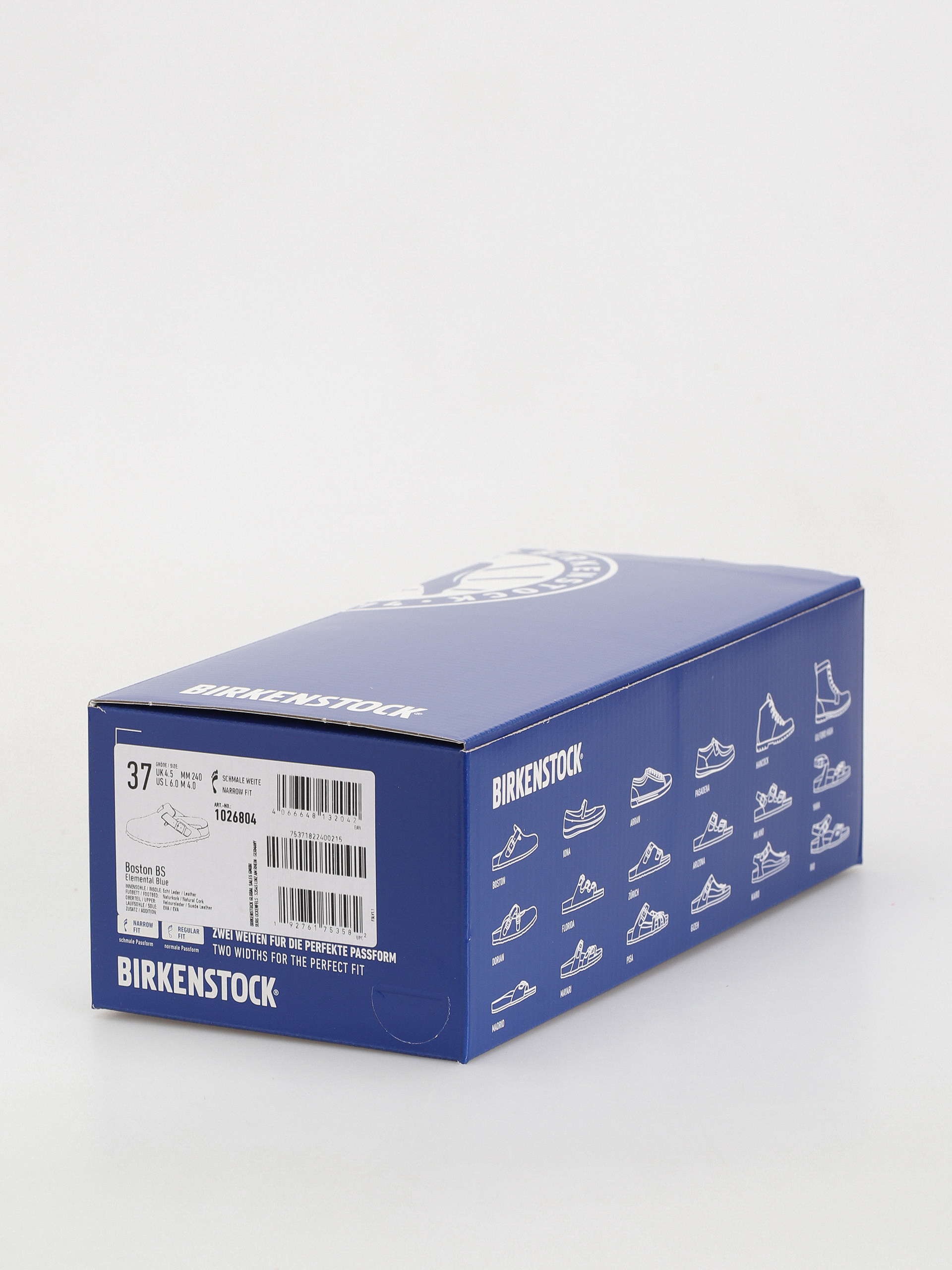 Klapki Birkenstock Boston Suede Leather Narrow Wmn (elemental blue)