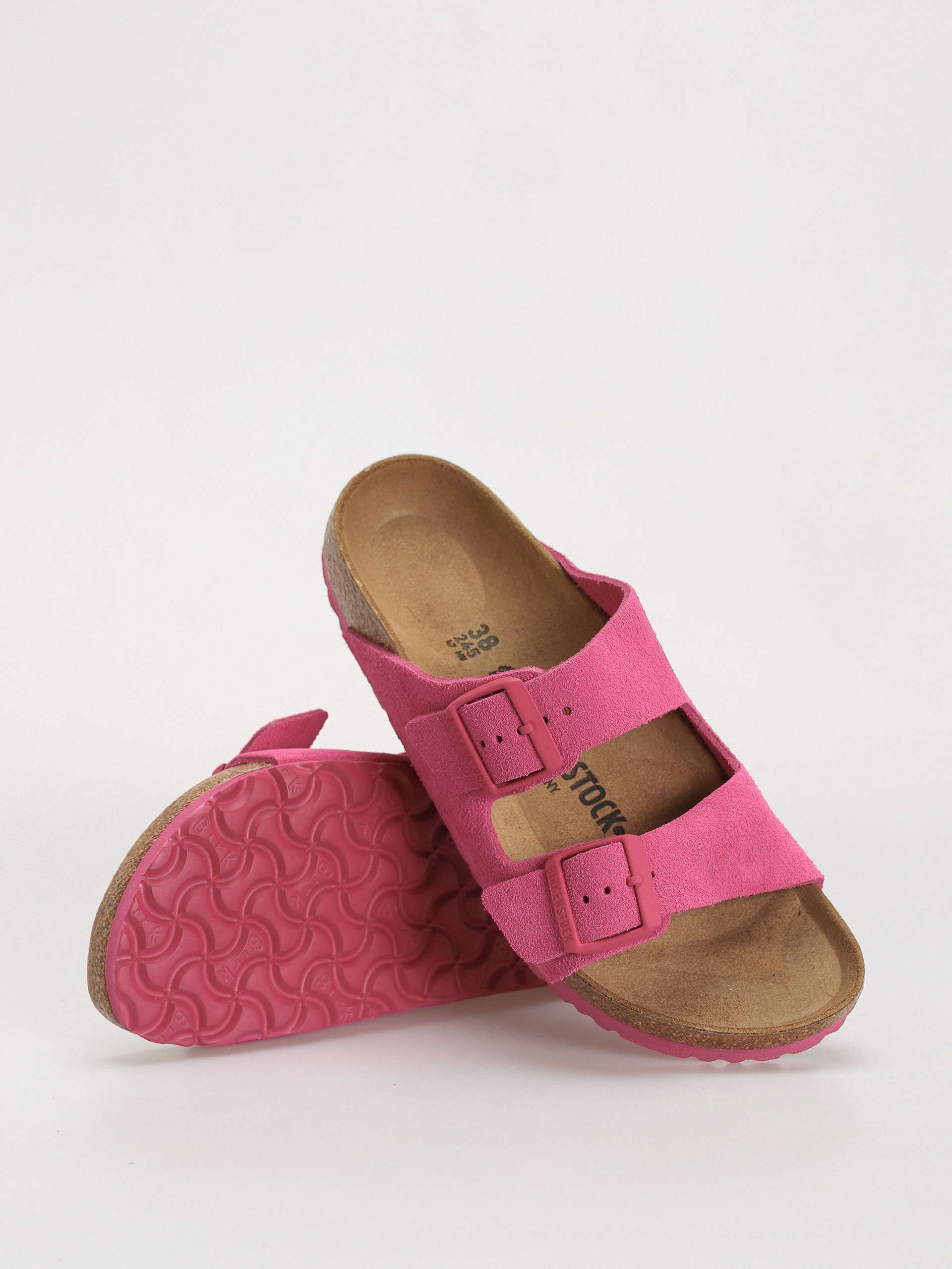 Klapki Birkenstock Arizona Suede Leather Narrow Wmn (fuchsia tulip)