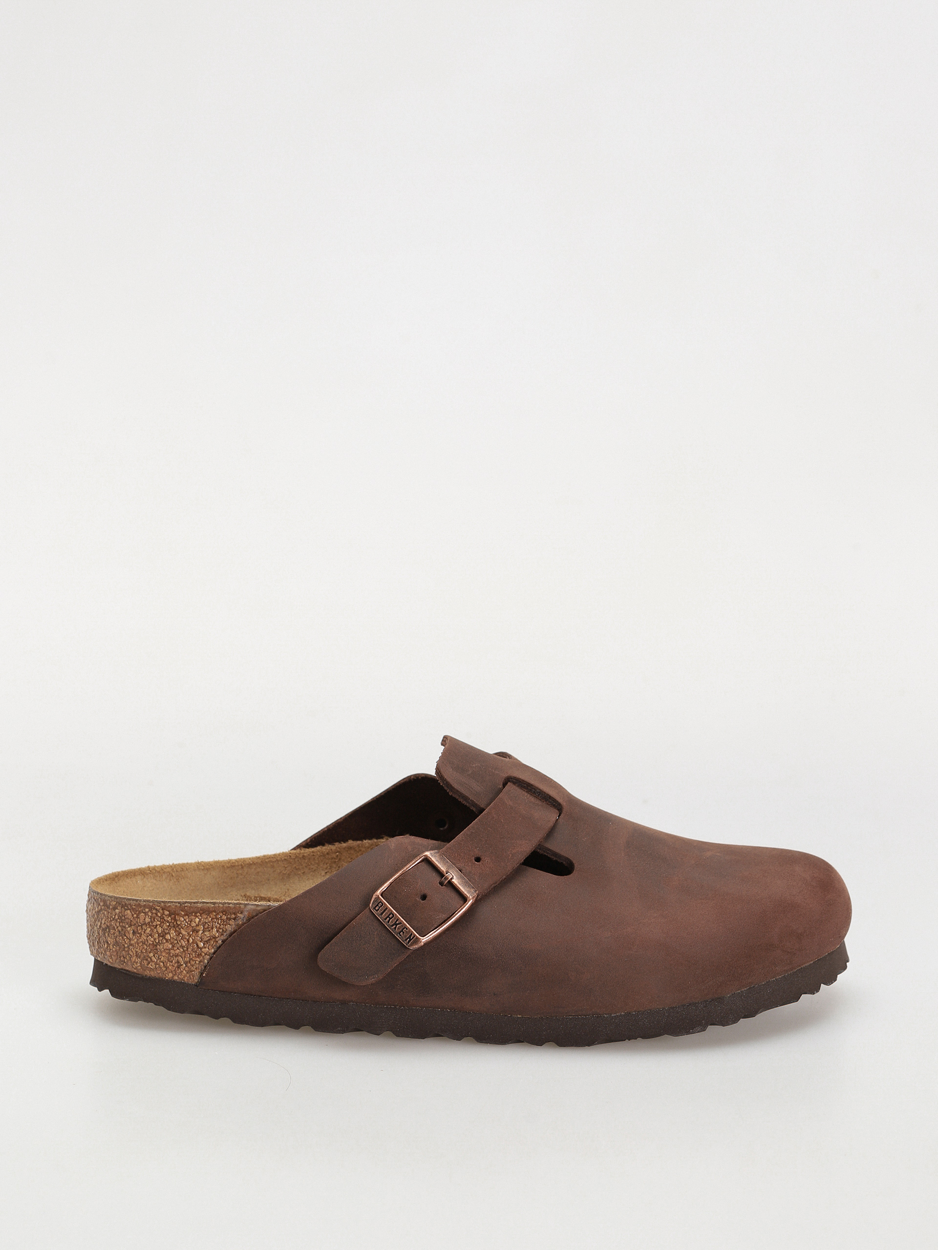 Klapki Birkenstock Boston Suede Narrow Wmn - brązowy (taupe)