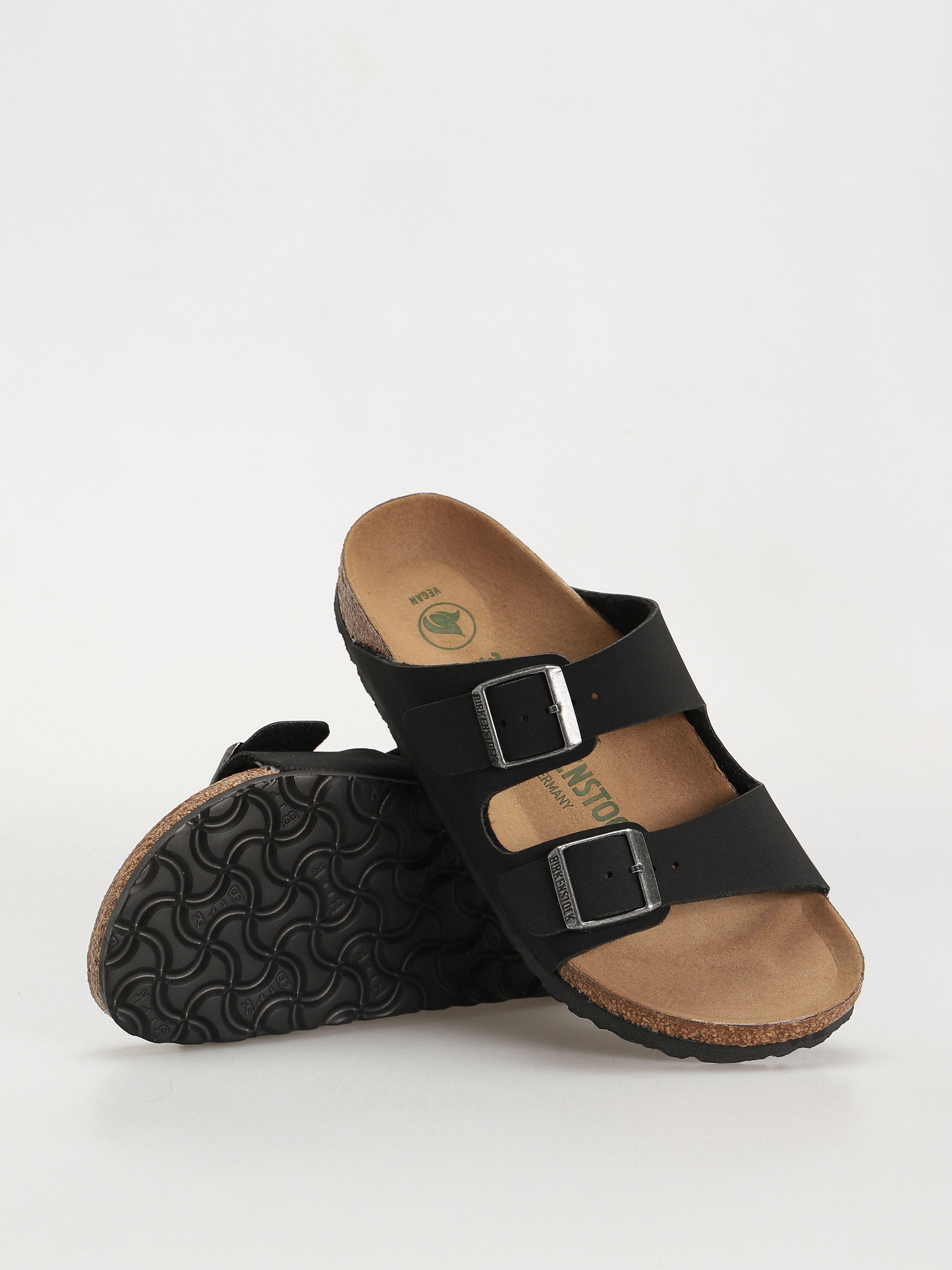 Klapki Birkenstock Arizona Birko Flor Nubuck Narrow Wmn (black)