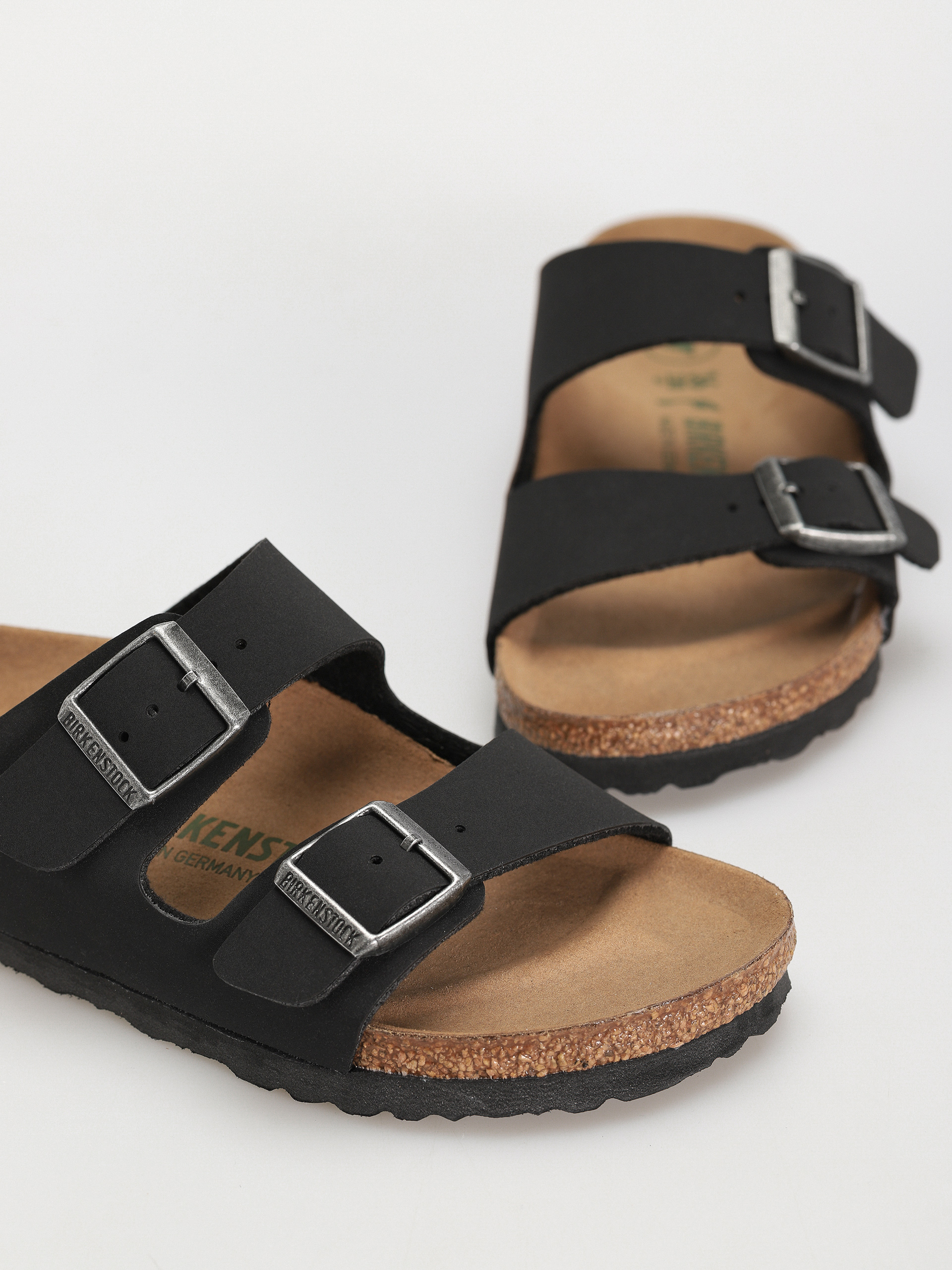 Klapki Birkenstock Arizona Birko Flor Nubuck Narrow Wmn (black)