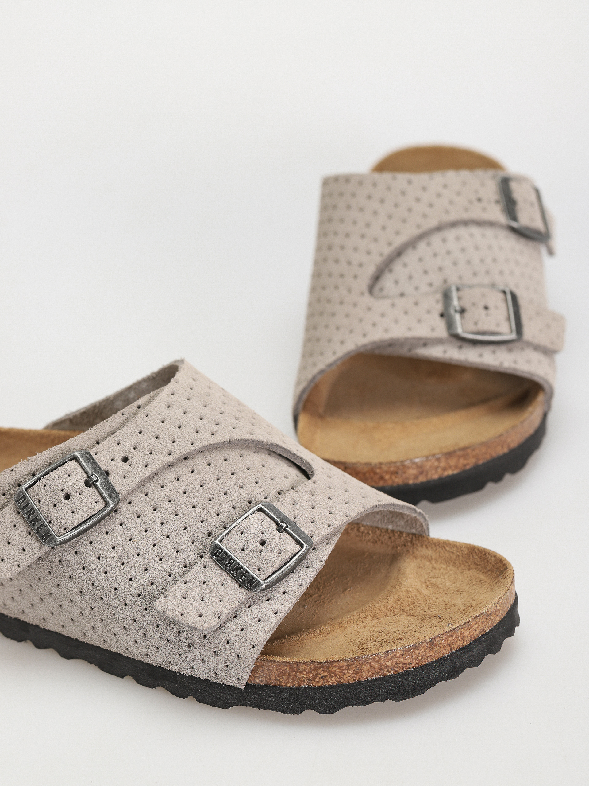Klapki Birkenstock Zurich Suede Embossed Narrow Wmn (emboss dots stone coin)