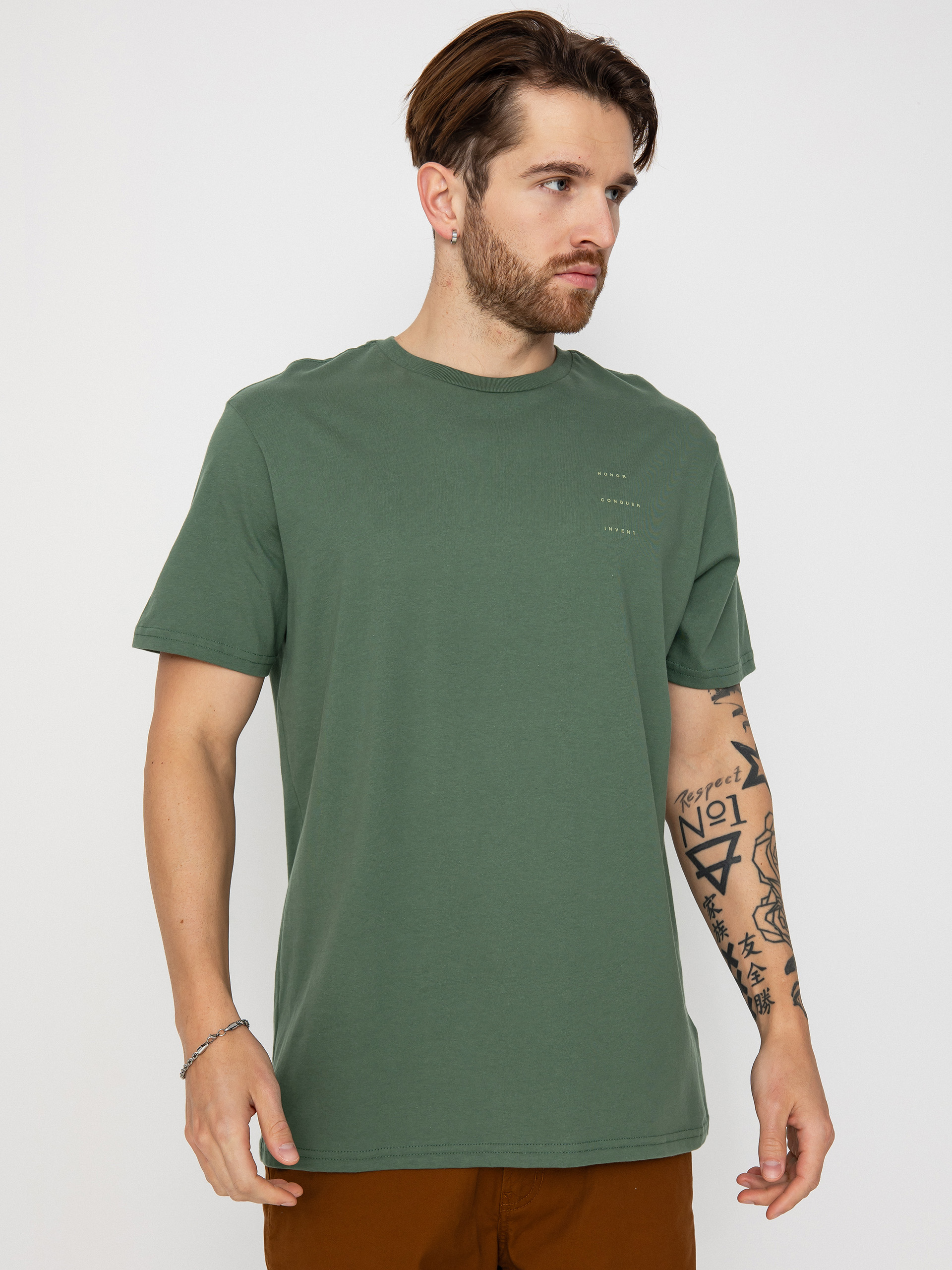 T-shirt Fox Sipping Prem (hunter green)