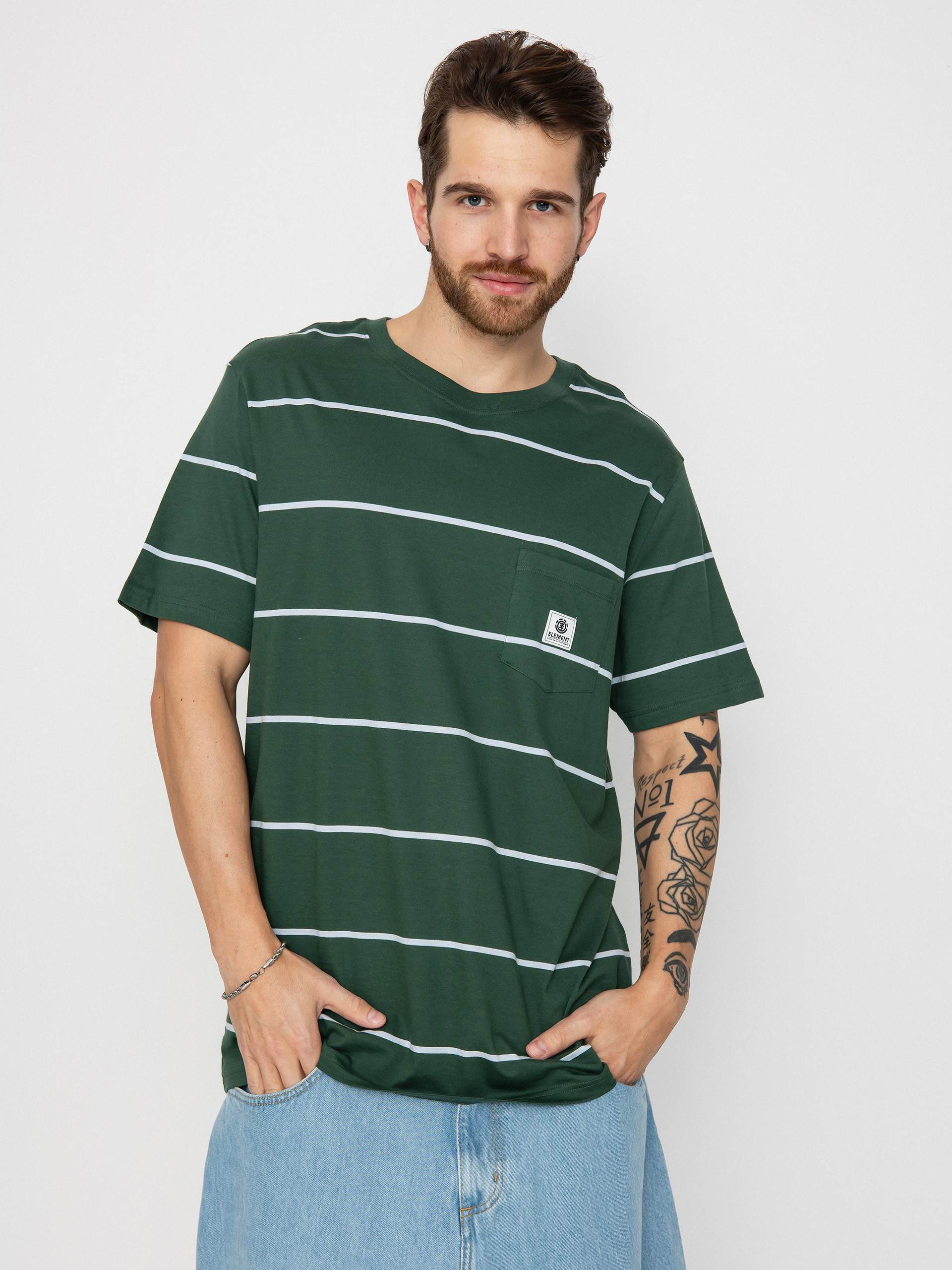 T-shirt Element Basic Pocket Label (garden topiary stripes)