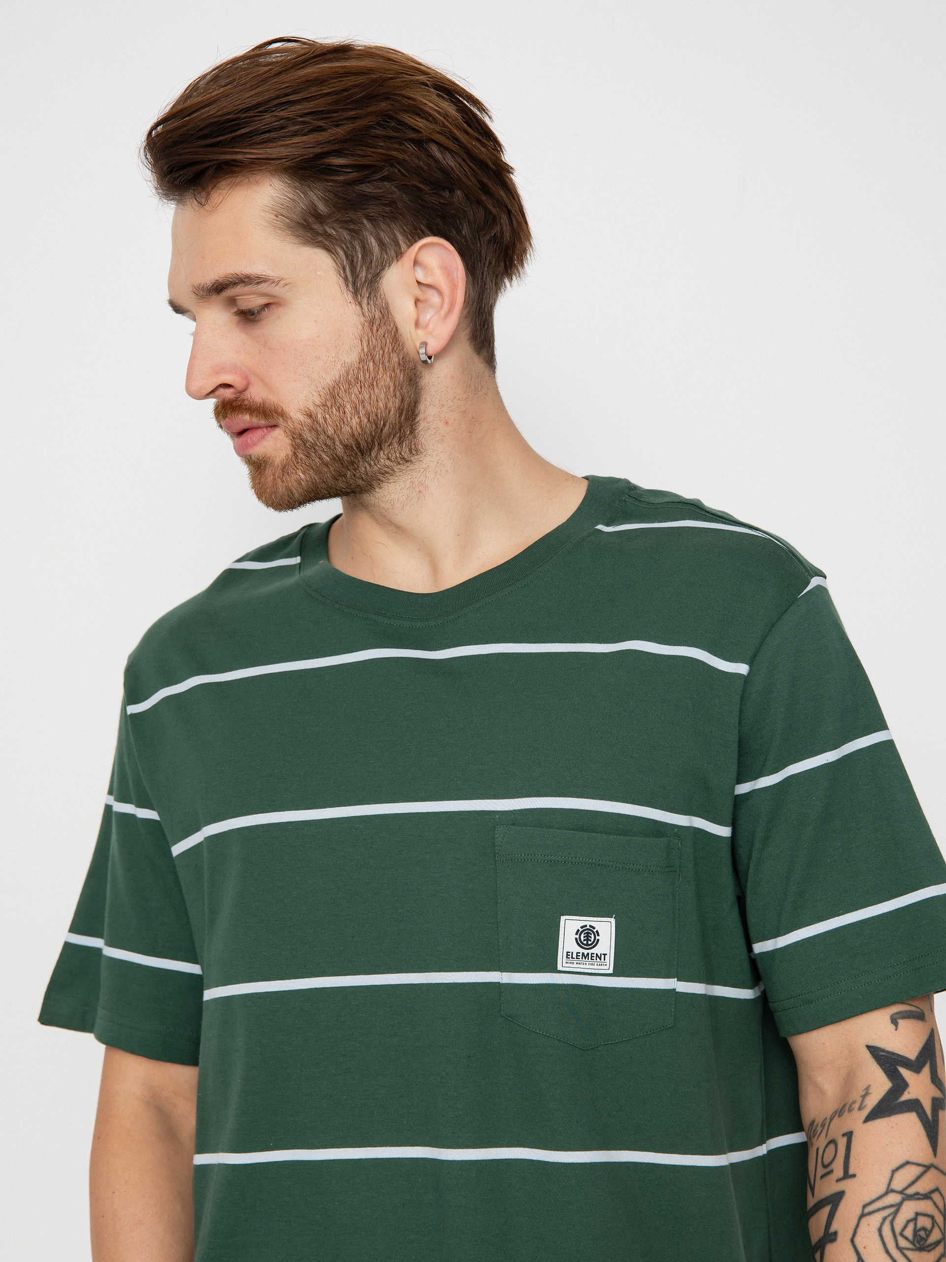 T-shirt Element Basic Pocket Label (garden topiary stripes)