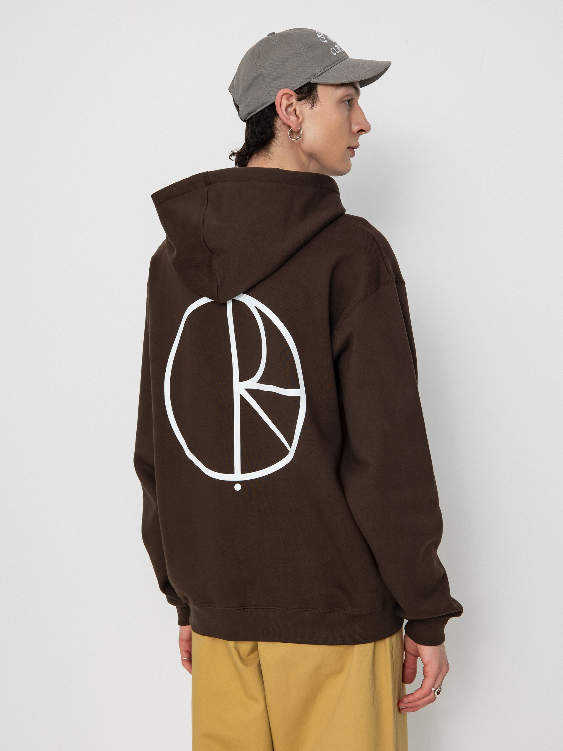 Bluza z kapturem Polar Skate Dave Hoodie Stroke Logo HD (chocolate)