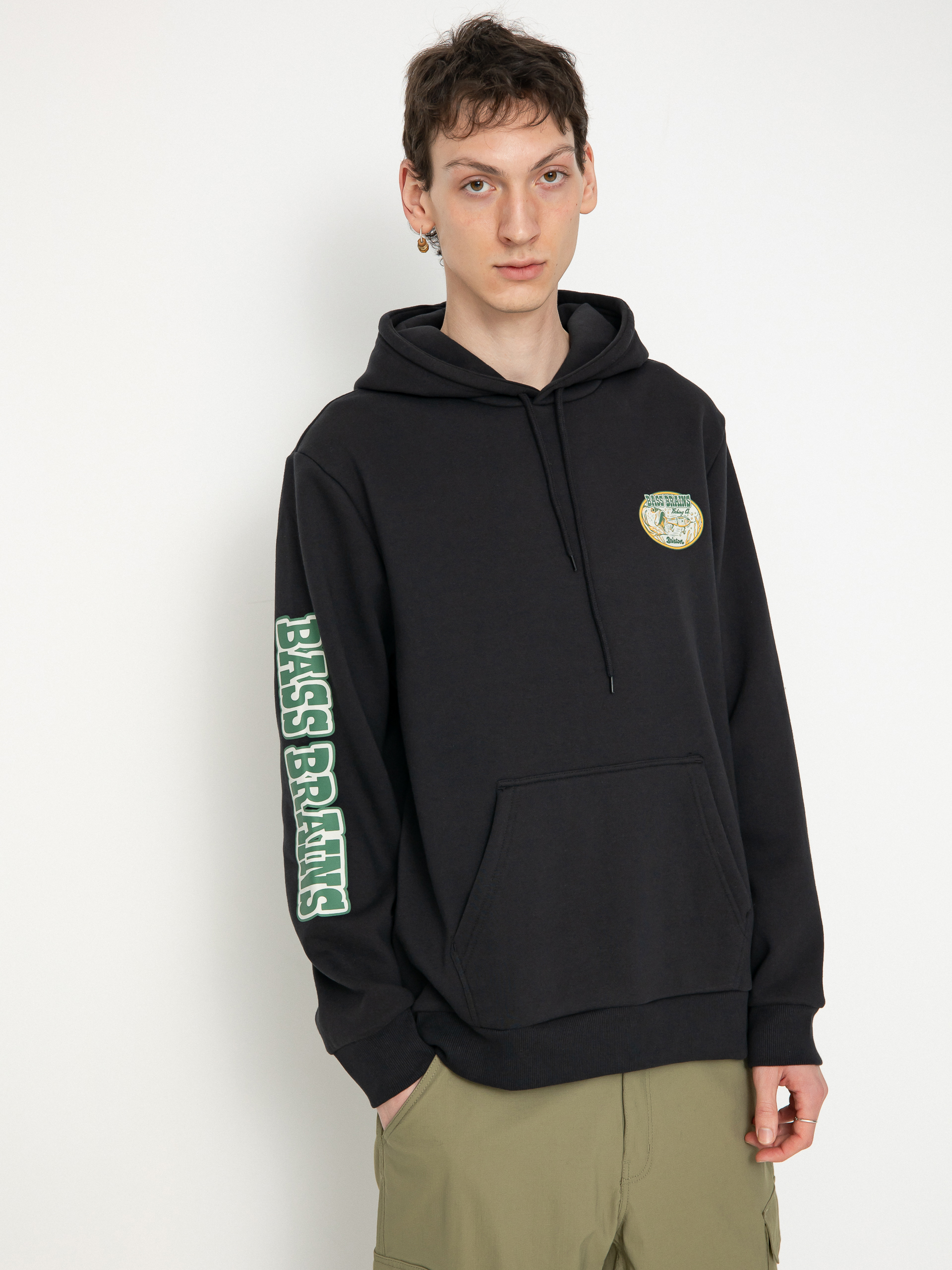 Bluza z kapturem Brixton Bass Brains Swim HD (black)