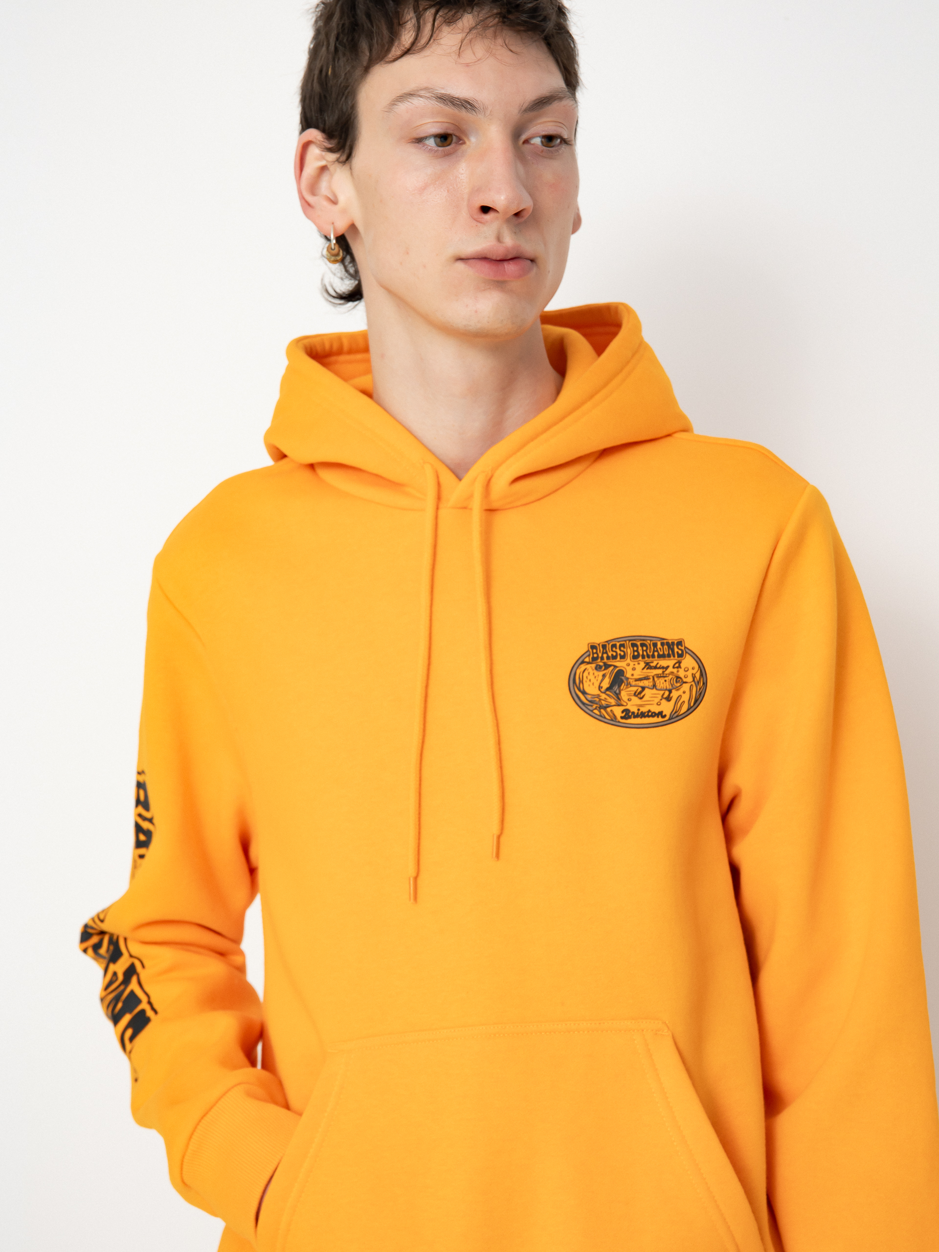 Bluza z kapturem Brixton Bass Brains Swim HD (orange)