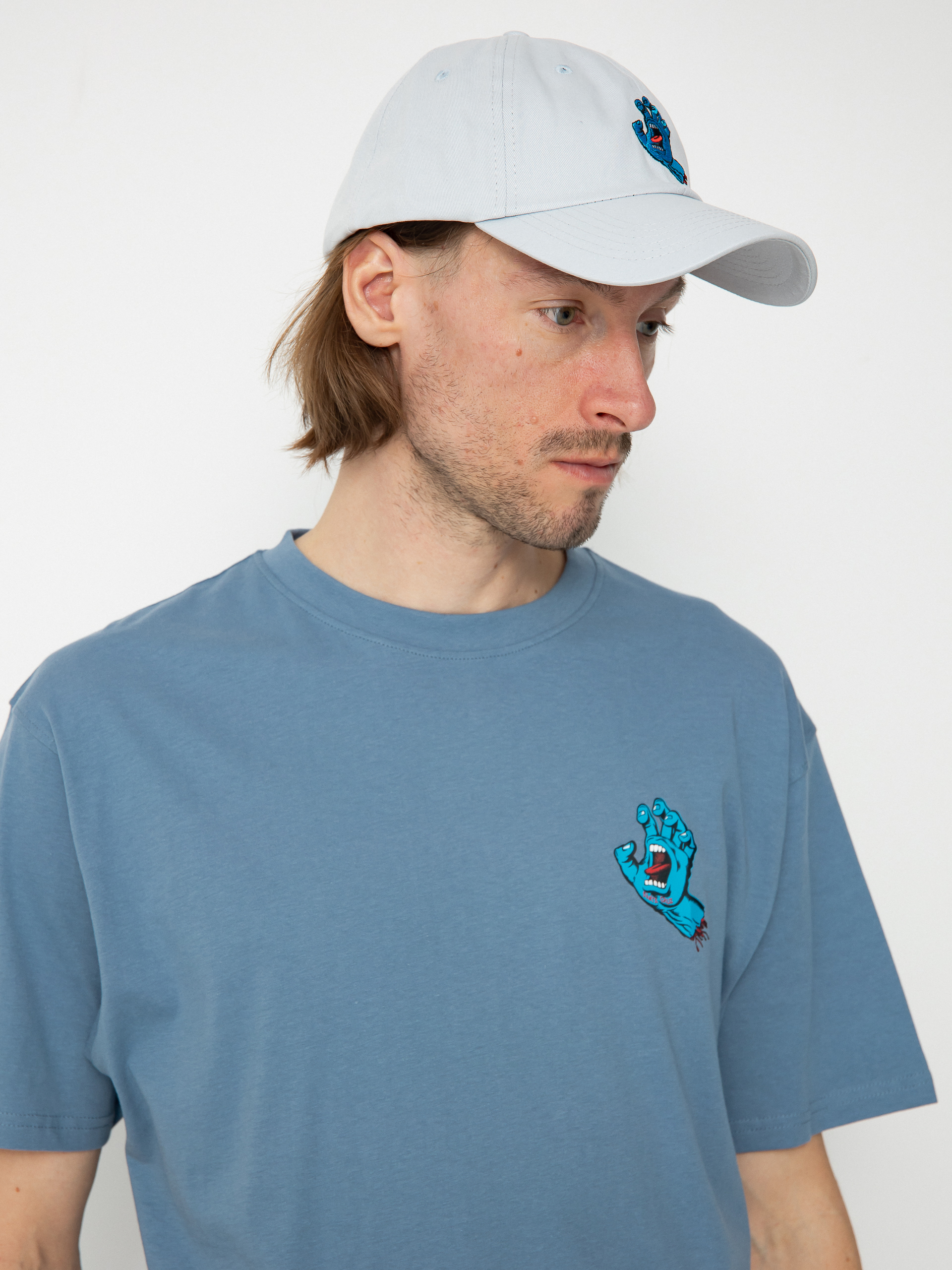 T-shirt Santa Cruz Screaming Hand Chest (dusty blue)