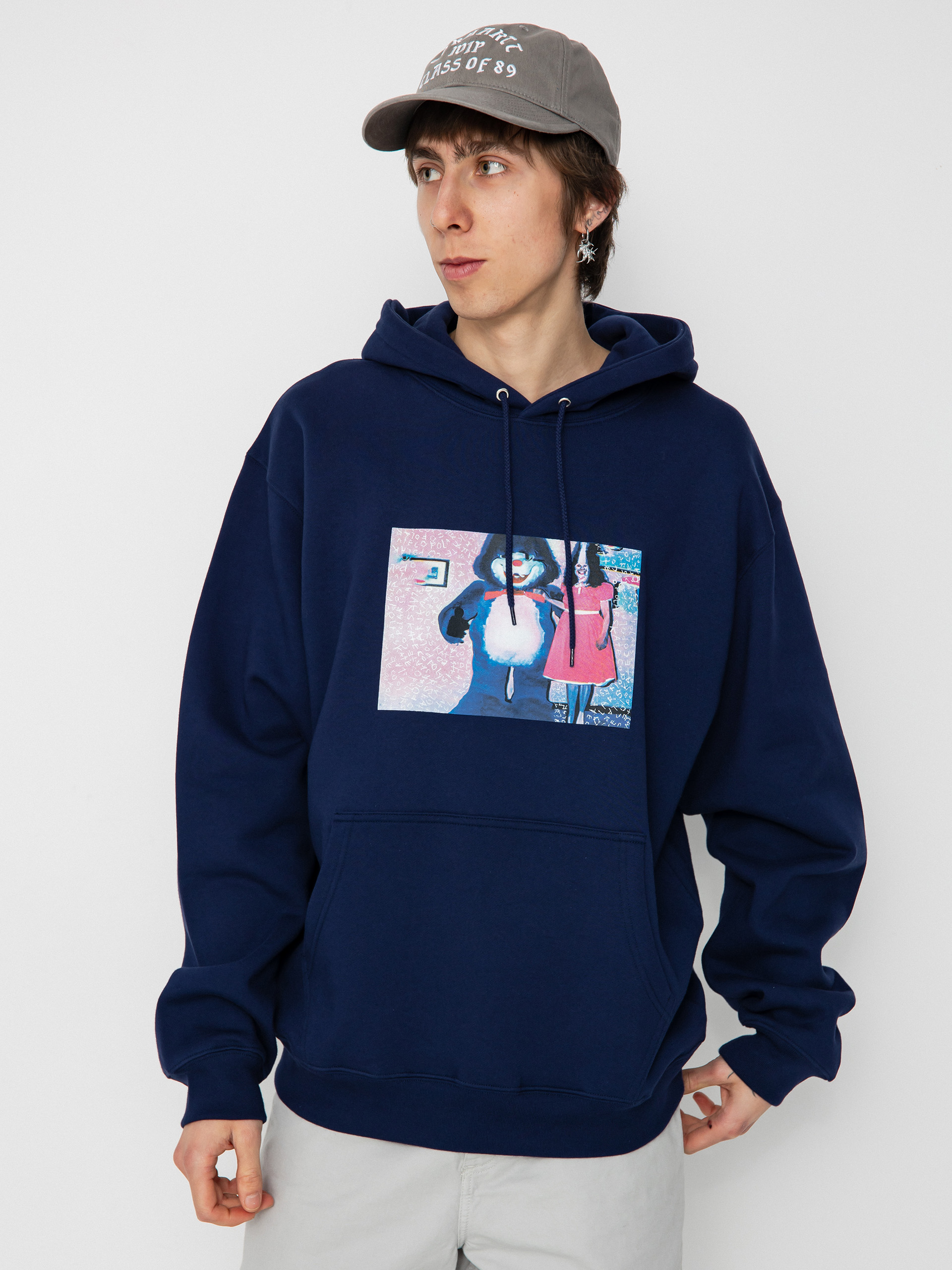 Bluza z kapturem Polar Skate Dave Hoodie Pink Dress HD (dark blue)