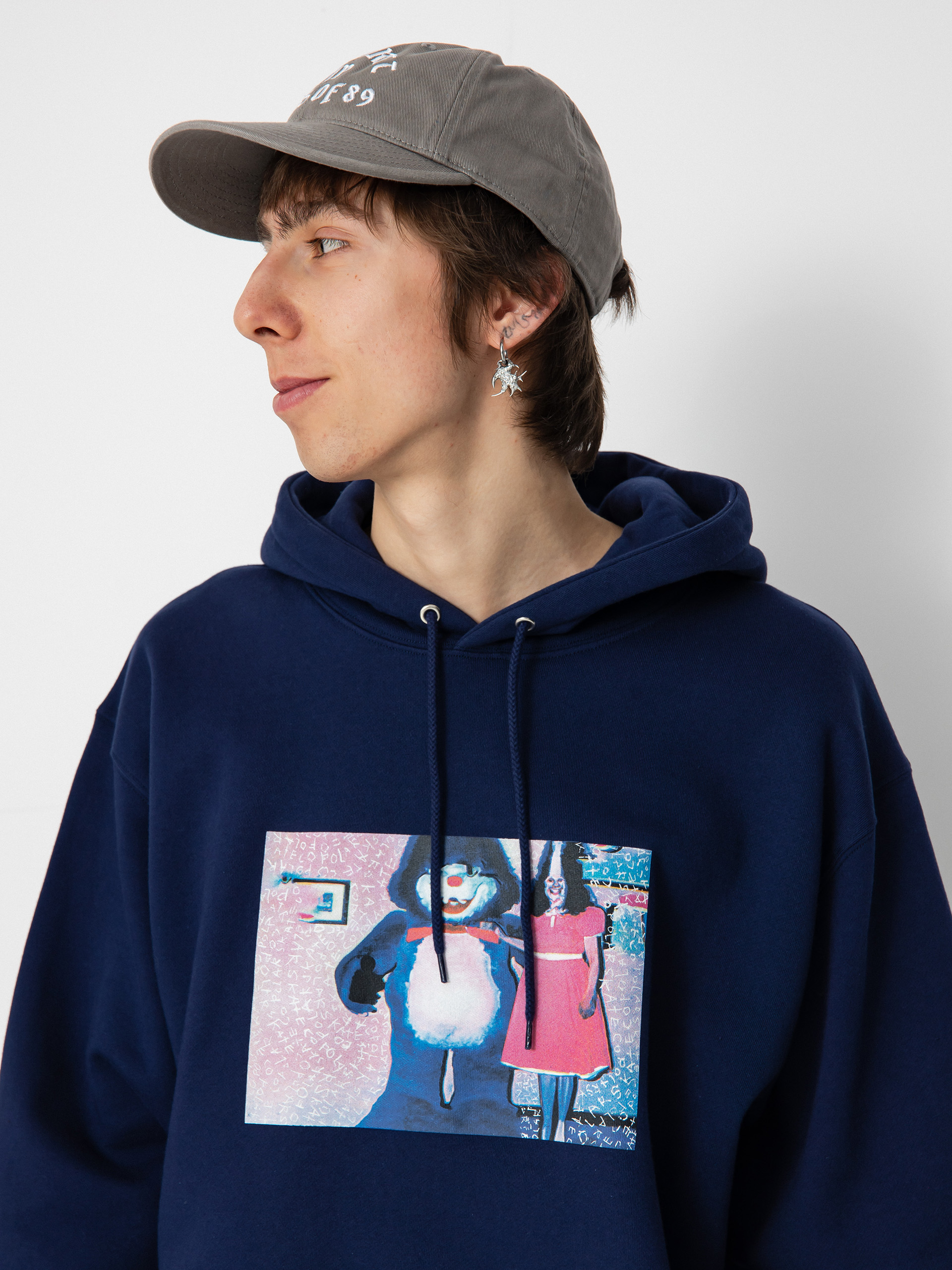 Bluza z kapturem Polar Skate Dave Hoodie Pink Dress HD (dark blue)
