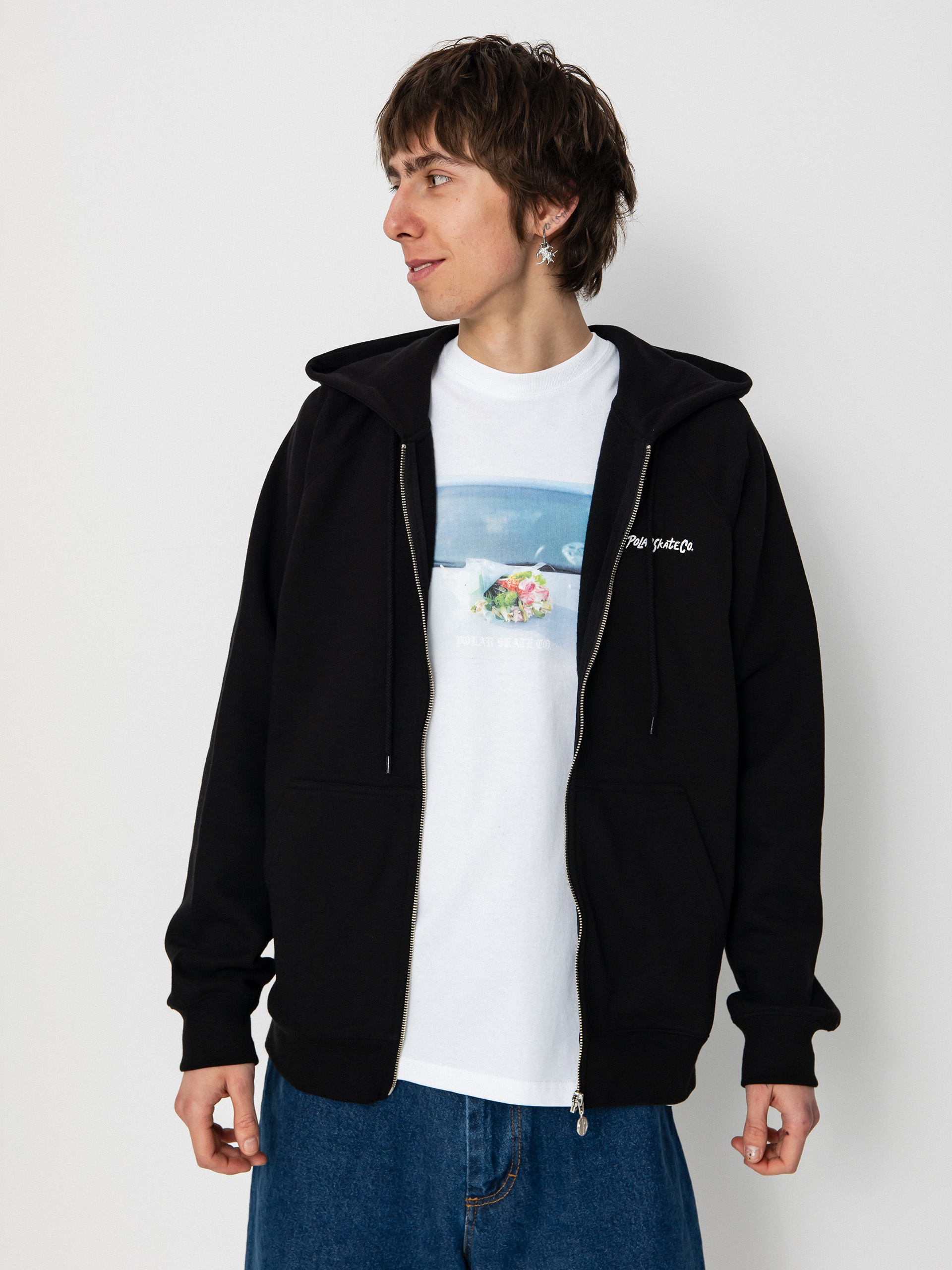 Bluza z kapturem Polar Skate Default Zip Hoodie 12 Faces ZHD (black)