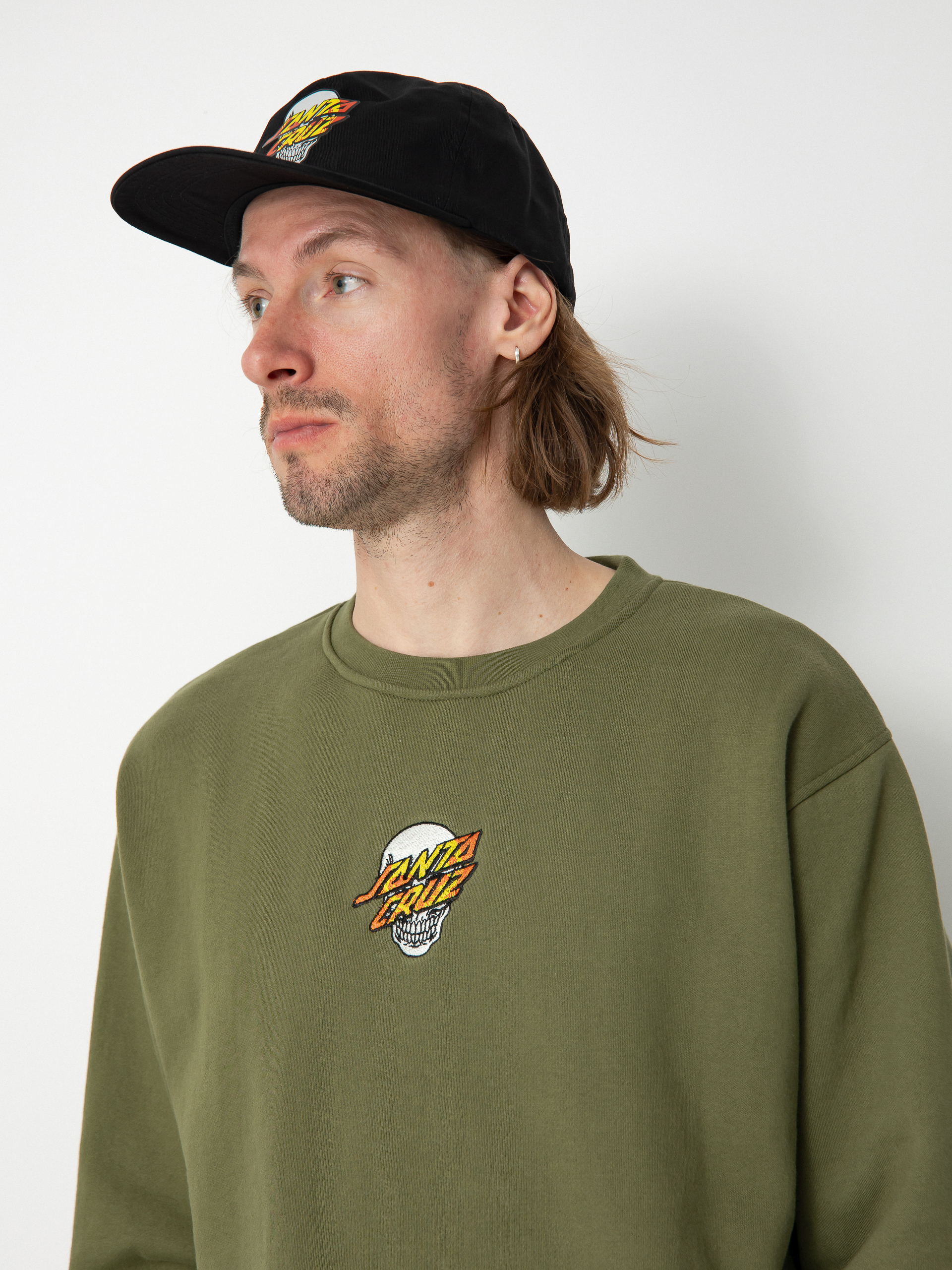 Bluza Santa Cruz Dressen Skull Dot Front Crew (sea kelp)