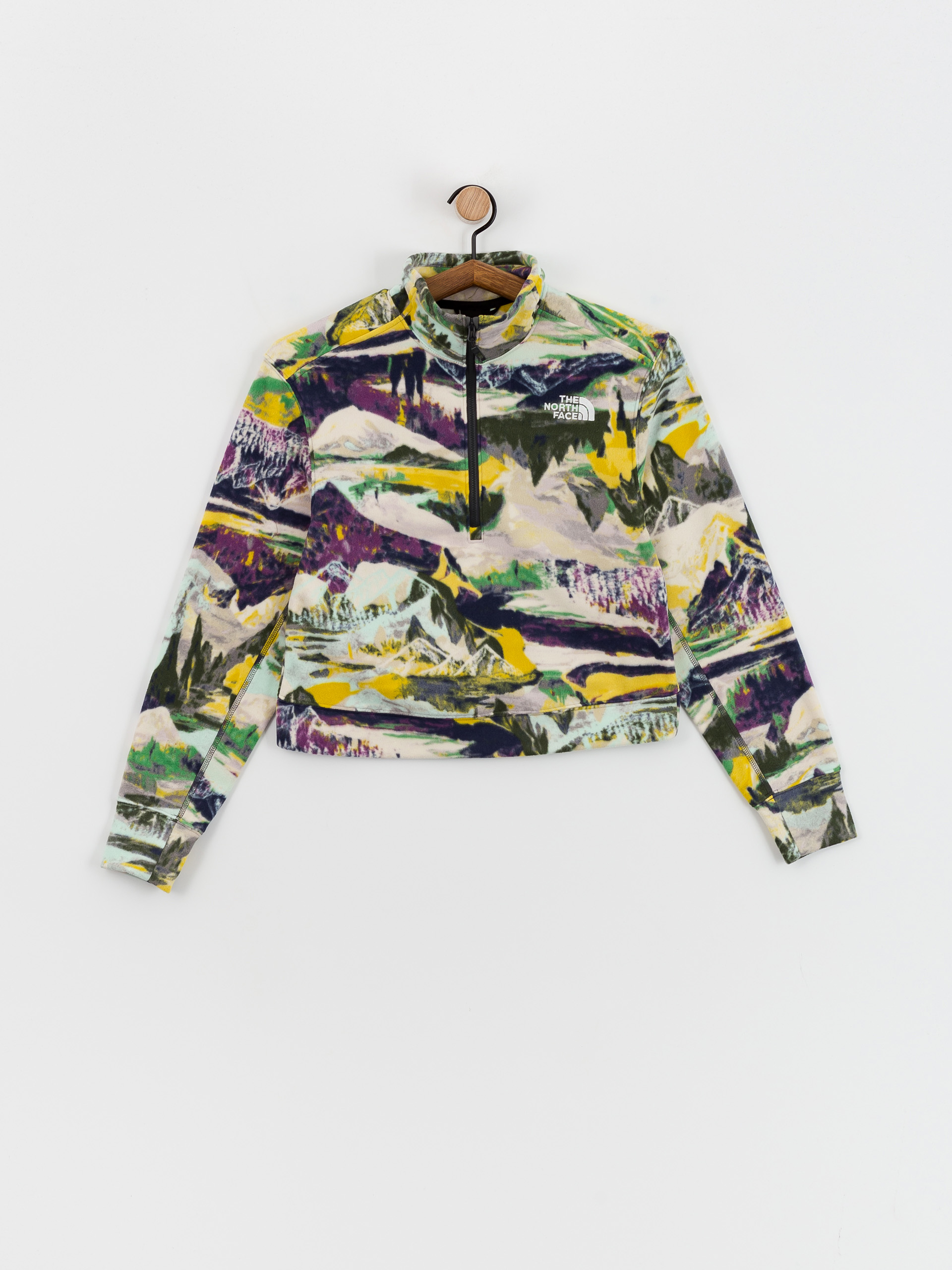 Damski Polar The North Face 100 Glacier Printed Half Zip (black currant purple tr)