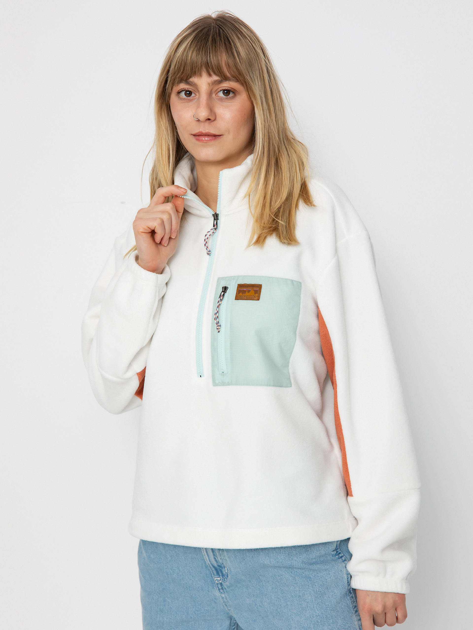 Damski Polar Patagonia Microdini 1/2 Zip (birch white)