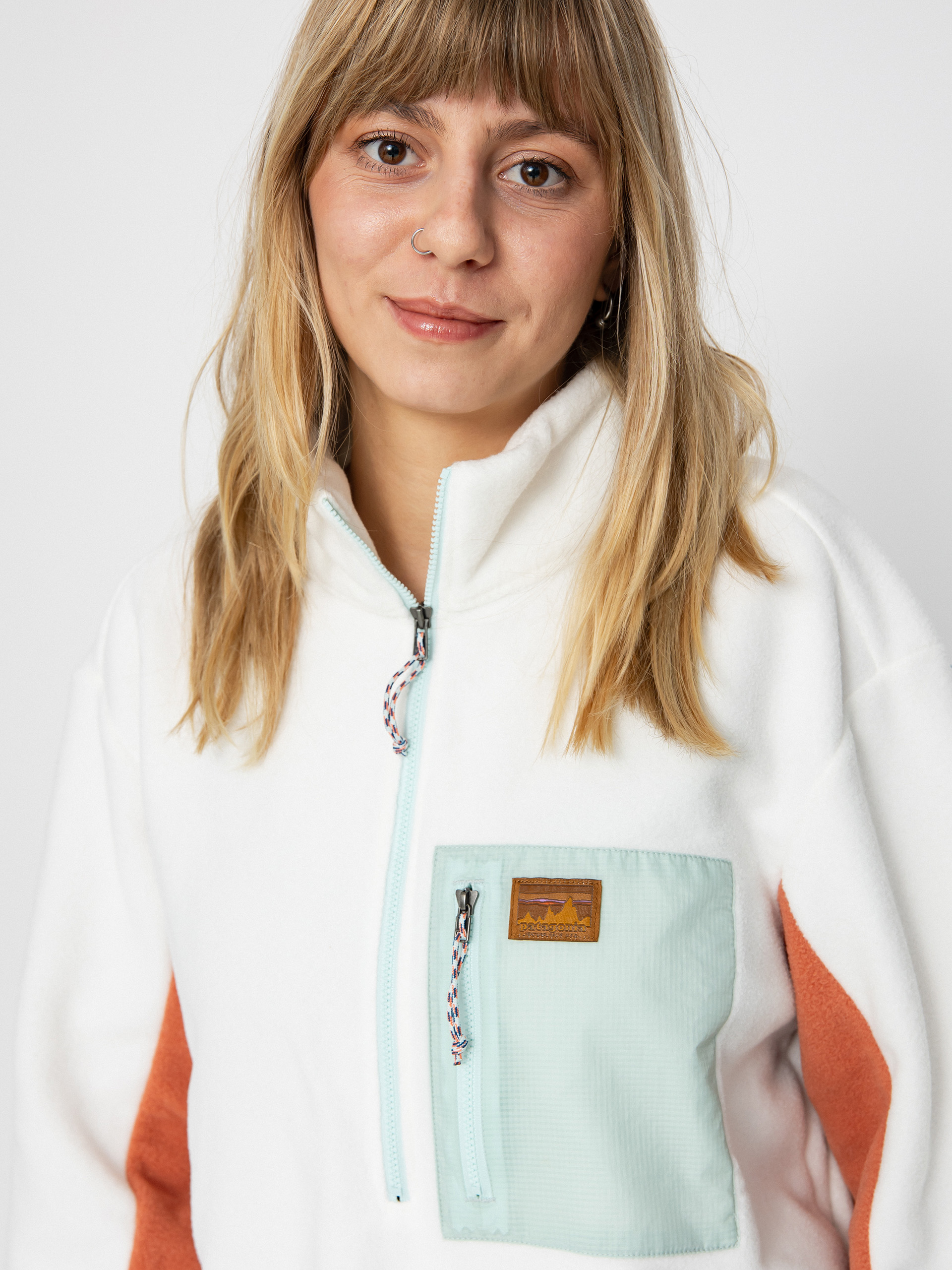 Damski Polar Patagonia Microdini 1/2 Zip (birch white)