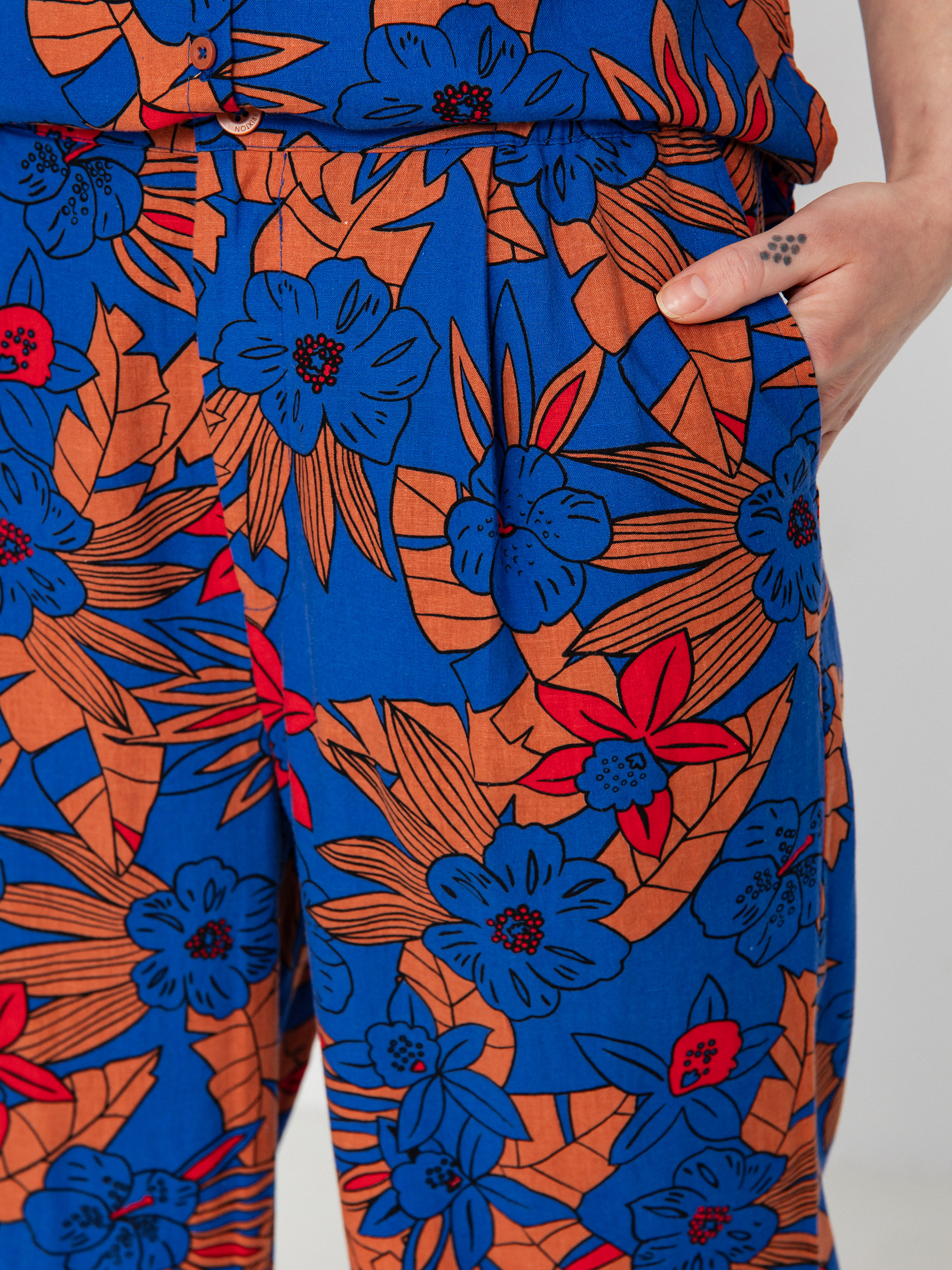 Spodnie Brixton Mercado Linen Wmn (terracotta)