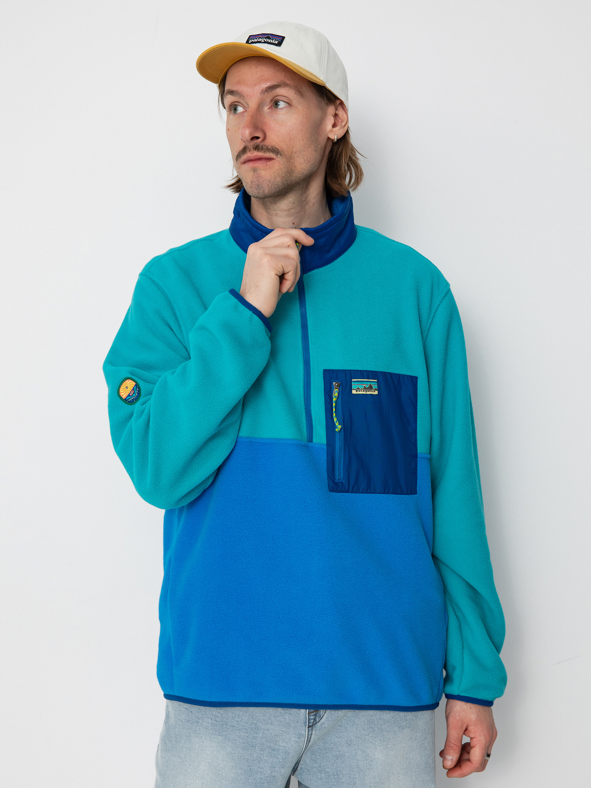 Męski Polar Patagonia Microdini 1/2 Zip (vessel blue)