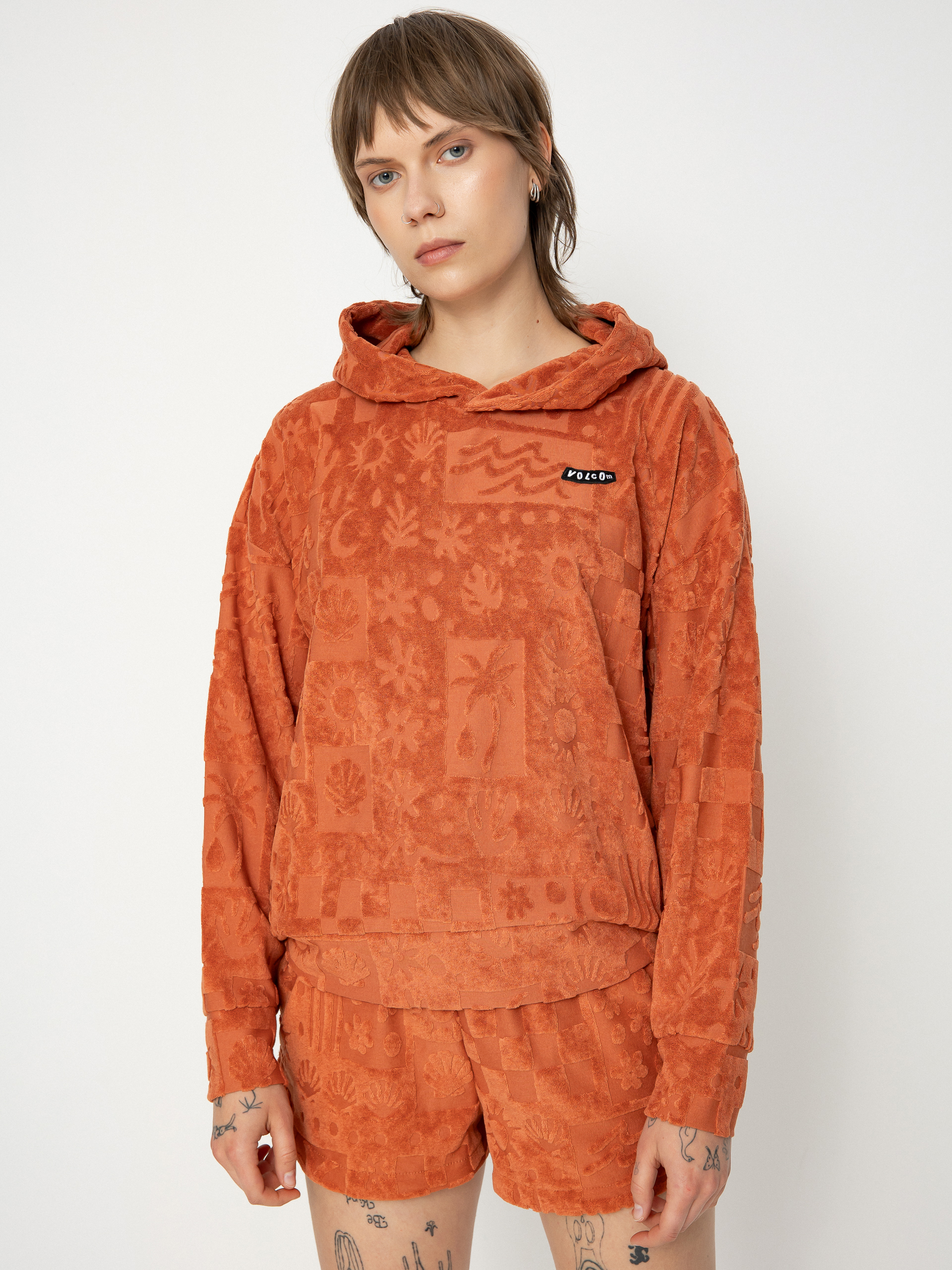 Bluza z kapturem Volcom Sunny Wild Terry Cloth HD Wmn (rosewood)