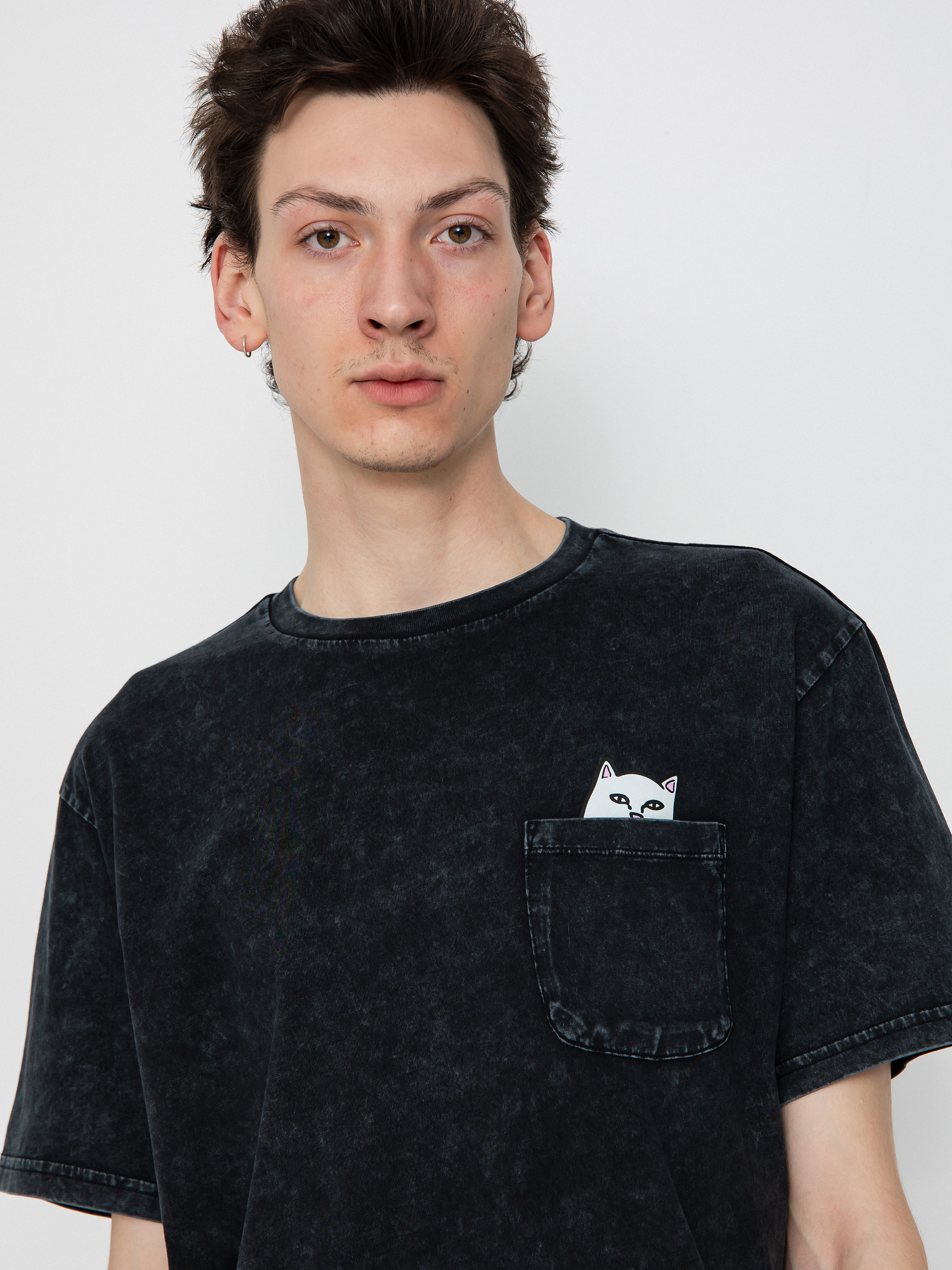 T-shirt RipNDip Lord Nermal Pocket (black mineral wash)