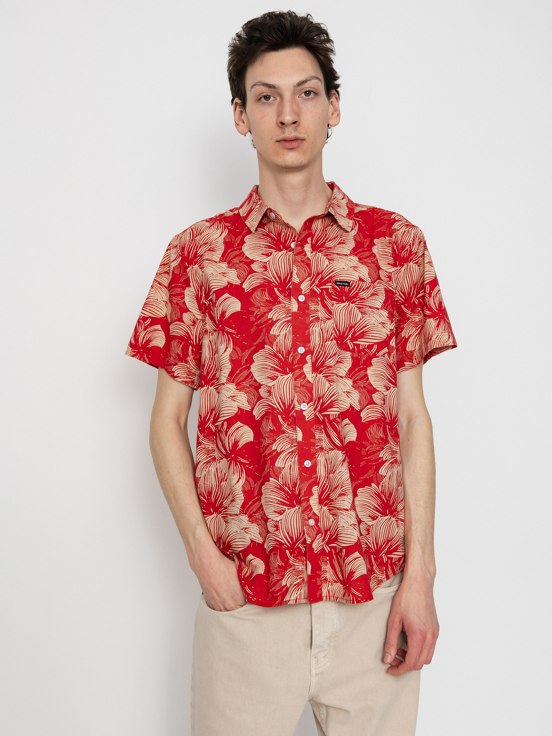 Koszula Brixton Charter Print (casa red/oatmilk floral)