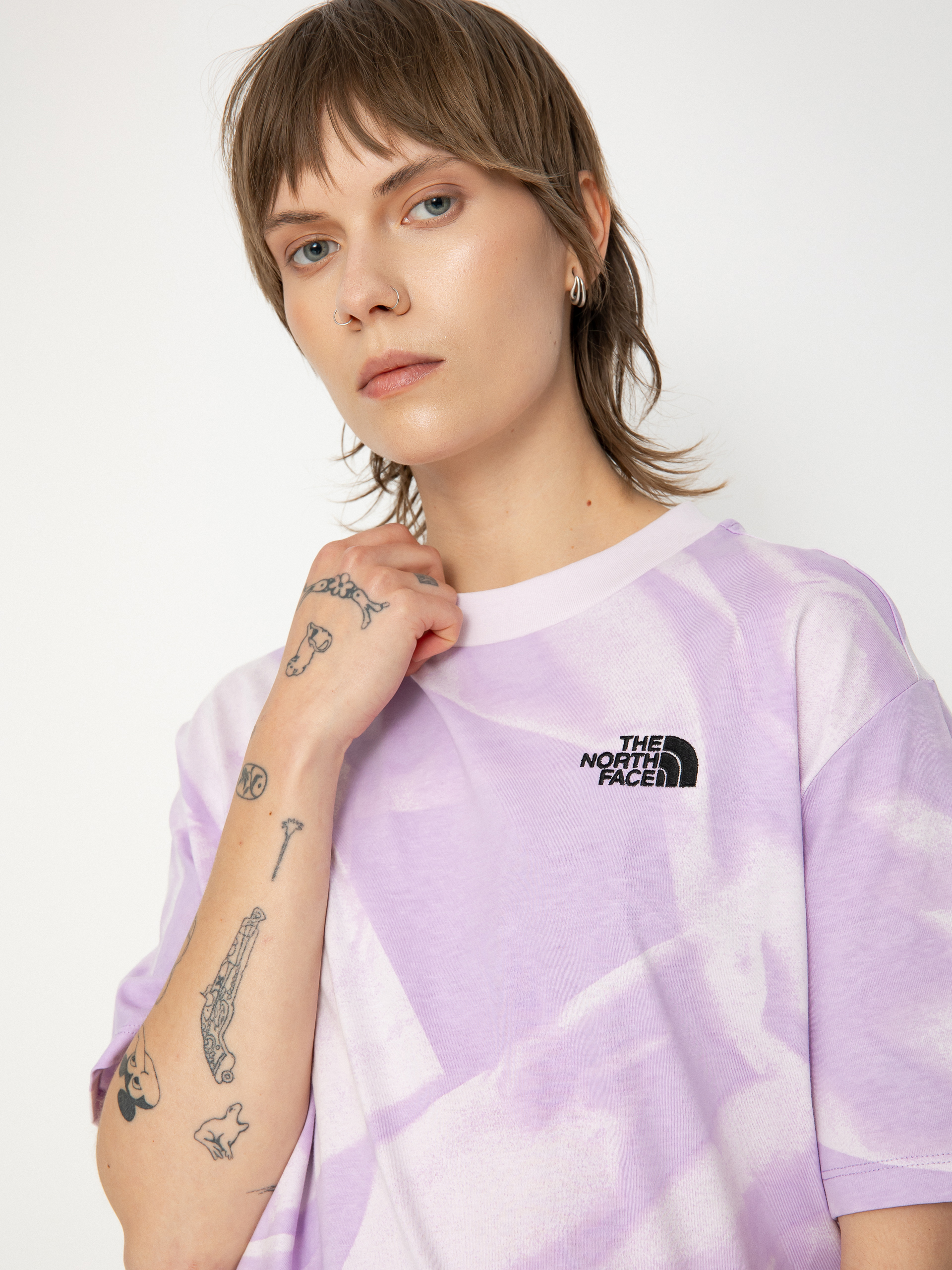 T-shirt The North Face Oversize Simple Dome Print Wmn (icy lilac garment fold)