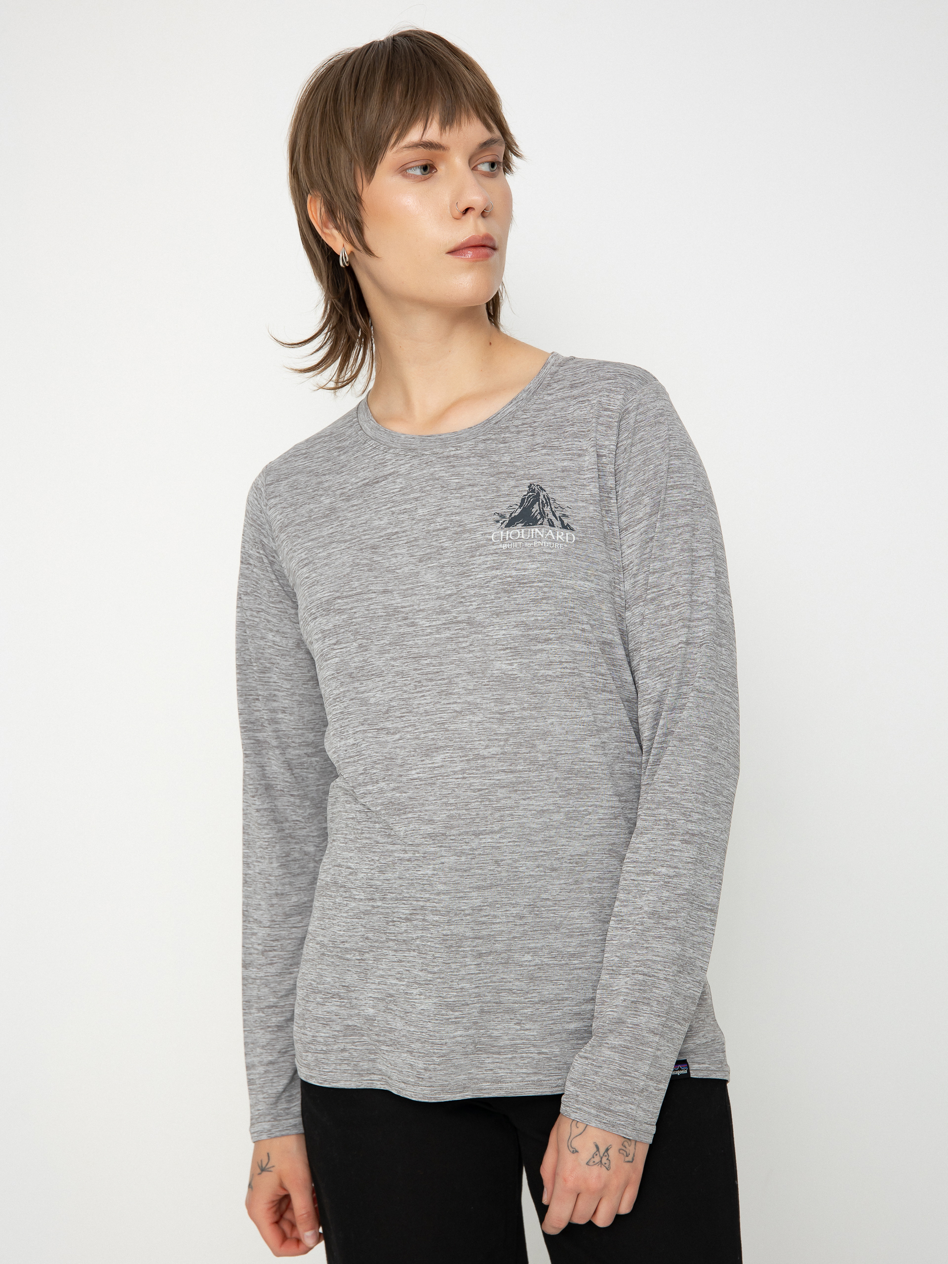 Longsleeve Patagonia Cap Cool Daily Graphic Wmn (chouinard crest feather grey)