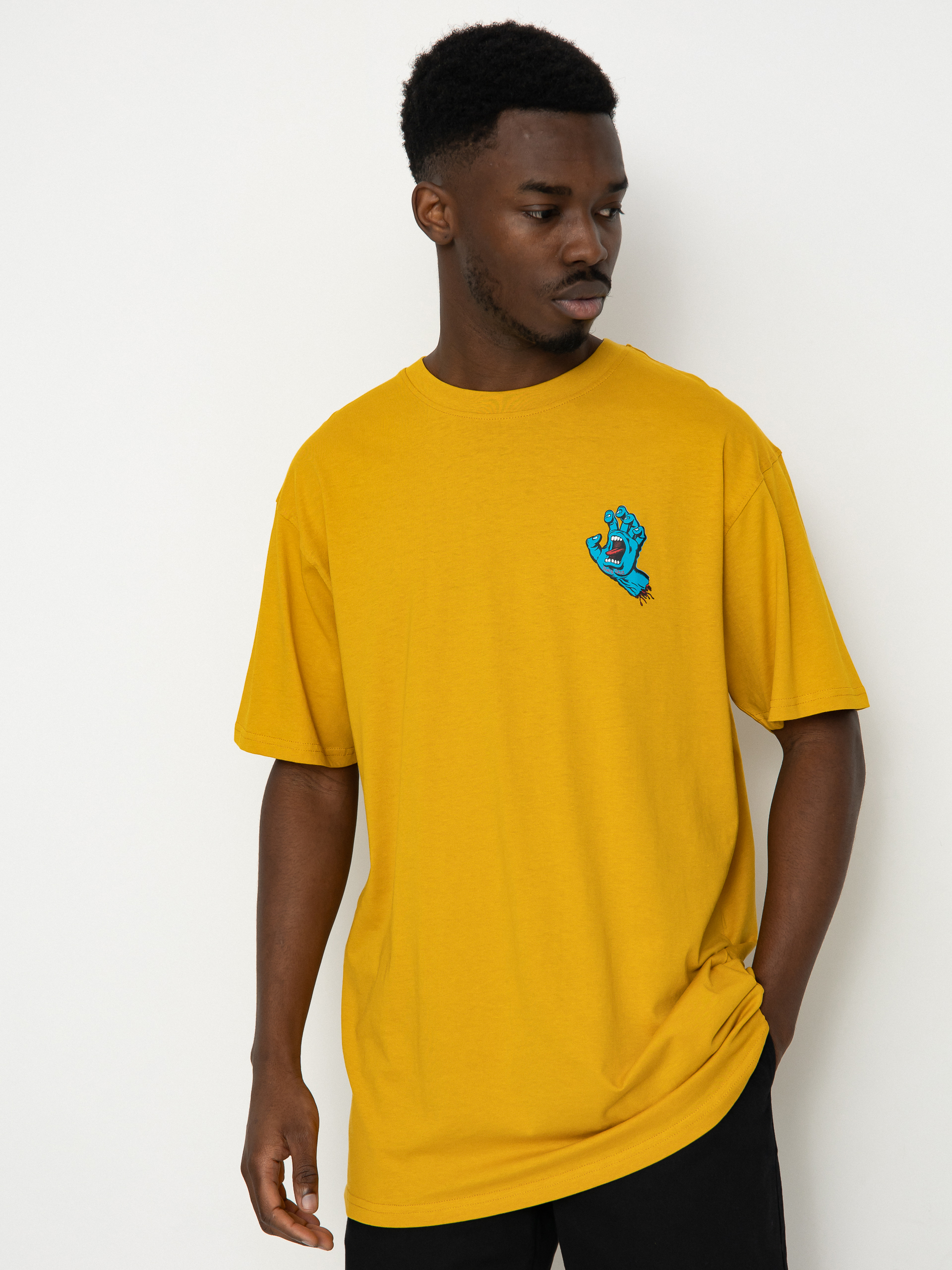 T-shirt Santa Cruz Screaming Hand Chest (old gold)