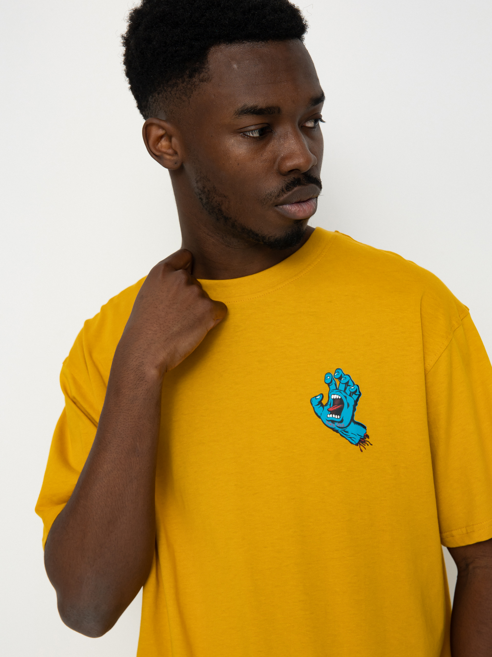 T-shirt Santa Cruz Screaming Hand Chest (old gold)
