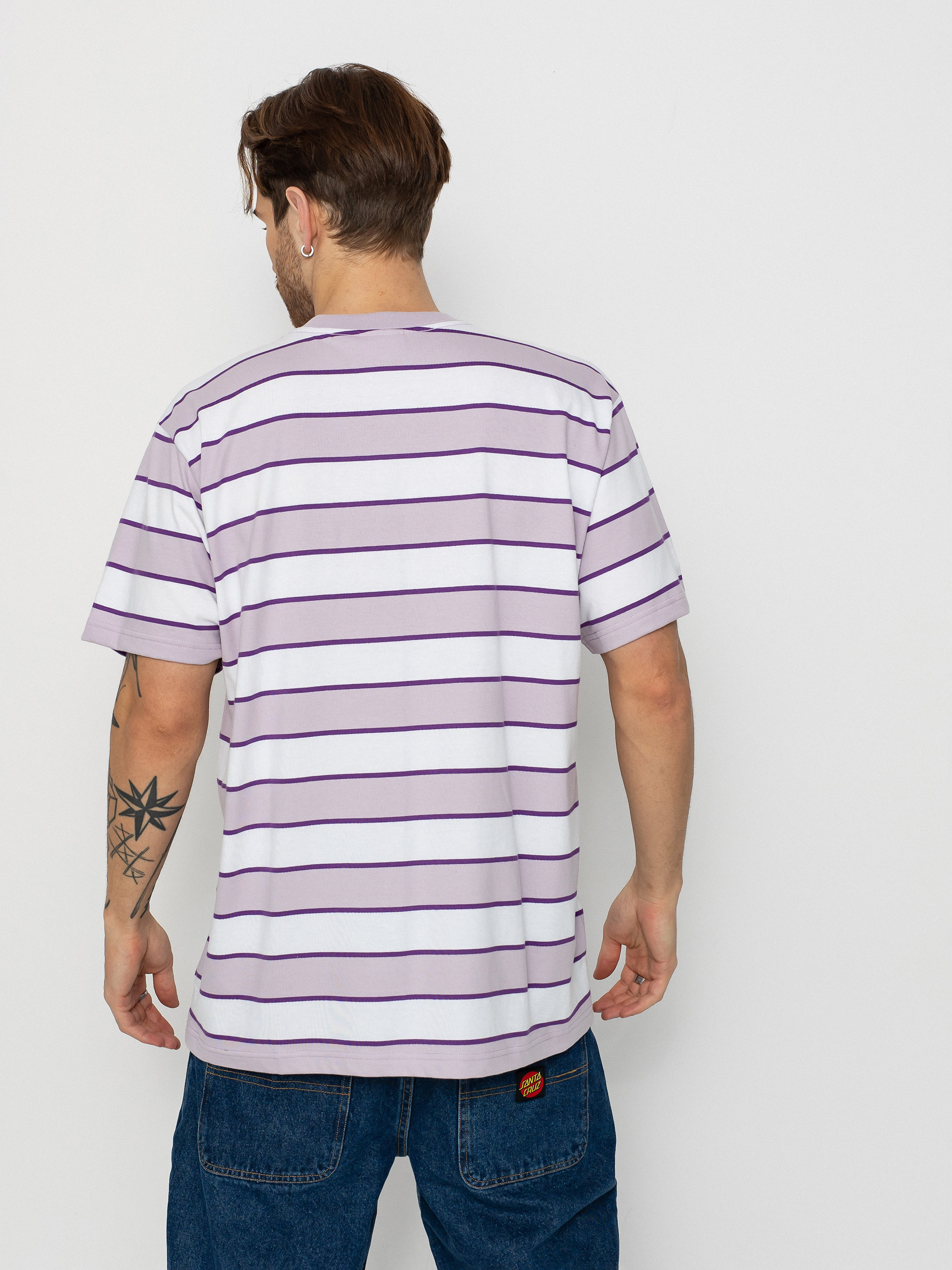 T-shirt OBEY Sandborn Stripe (orchid petal multi)