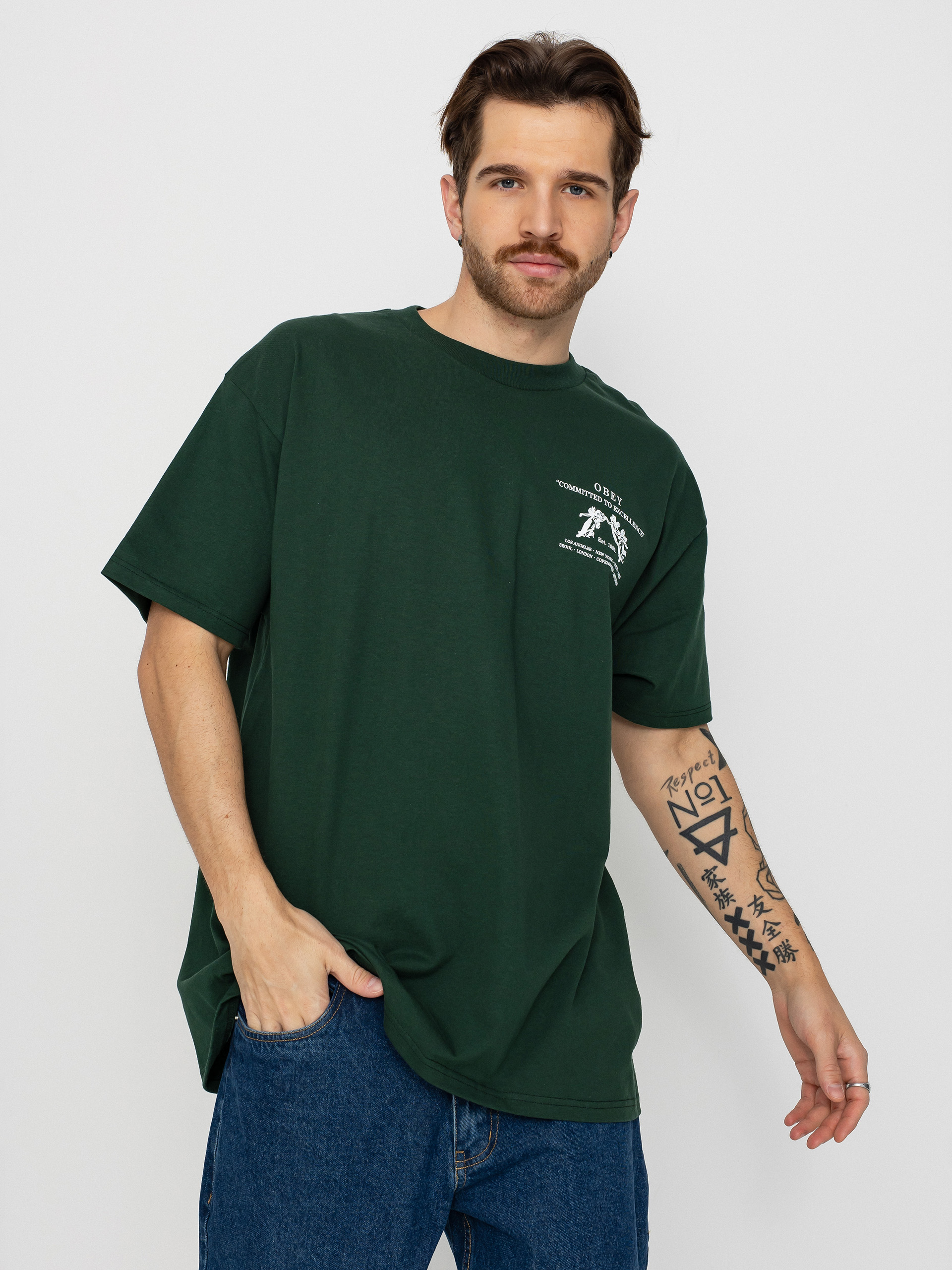 T-shirt OBEY Committed To Excellence (forest green)