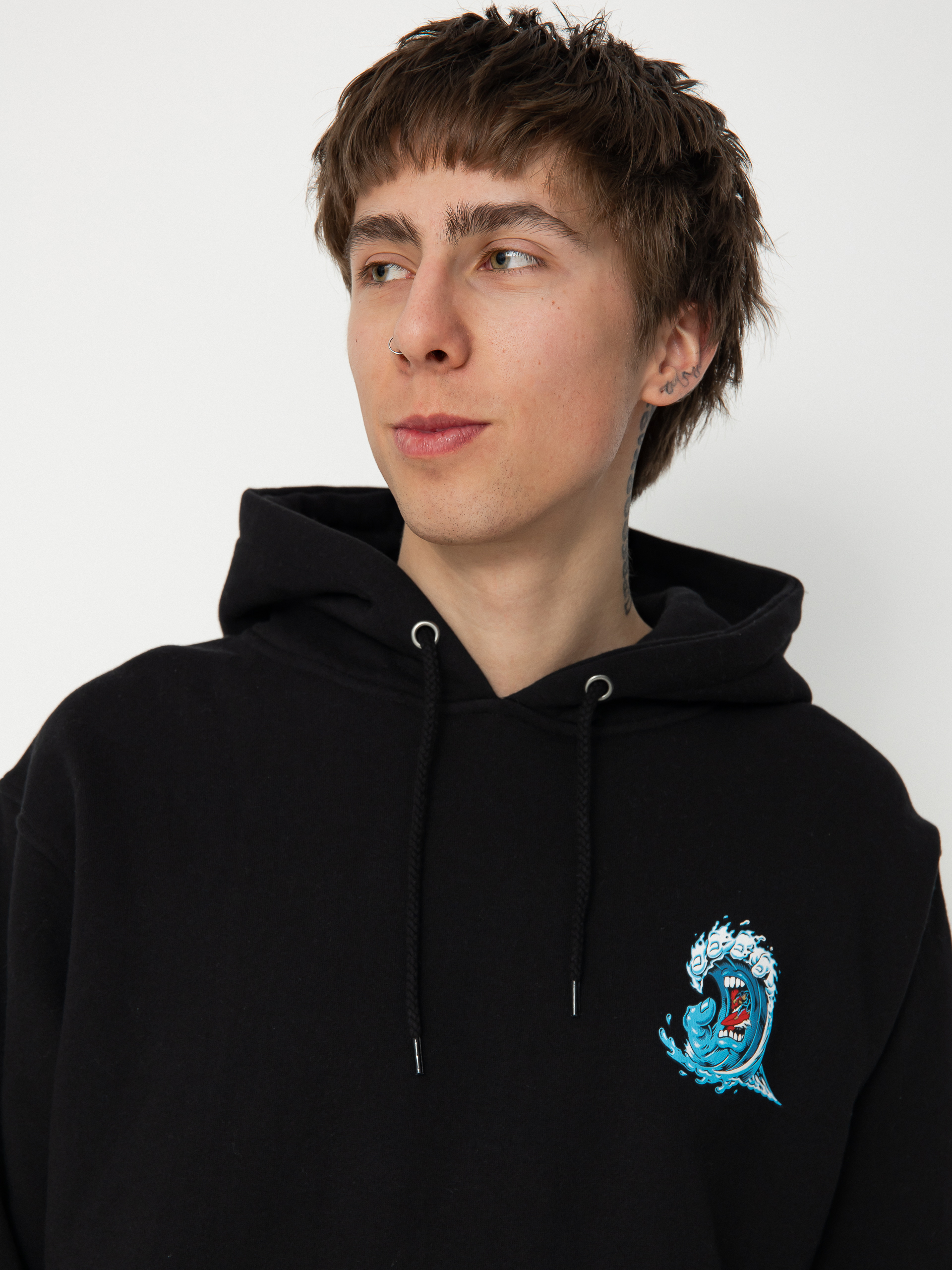 Bluza z kapturem Santa Cruz Screaming Wave (black)