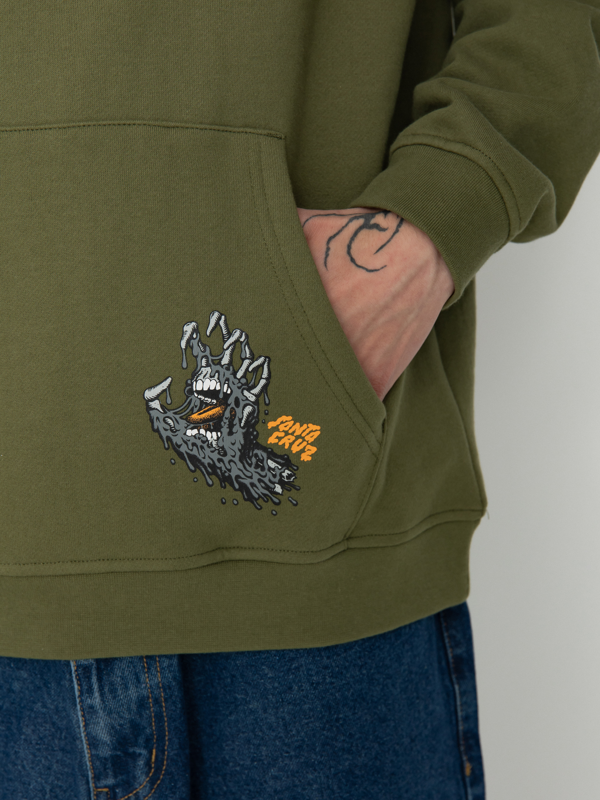 Bluza z kapturem Santa Cruz Melting Hand HD (sea kelp)