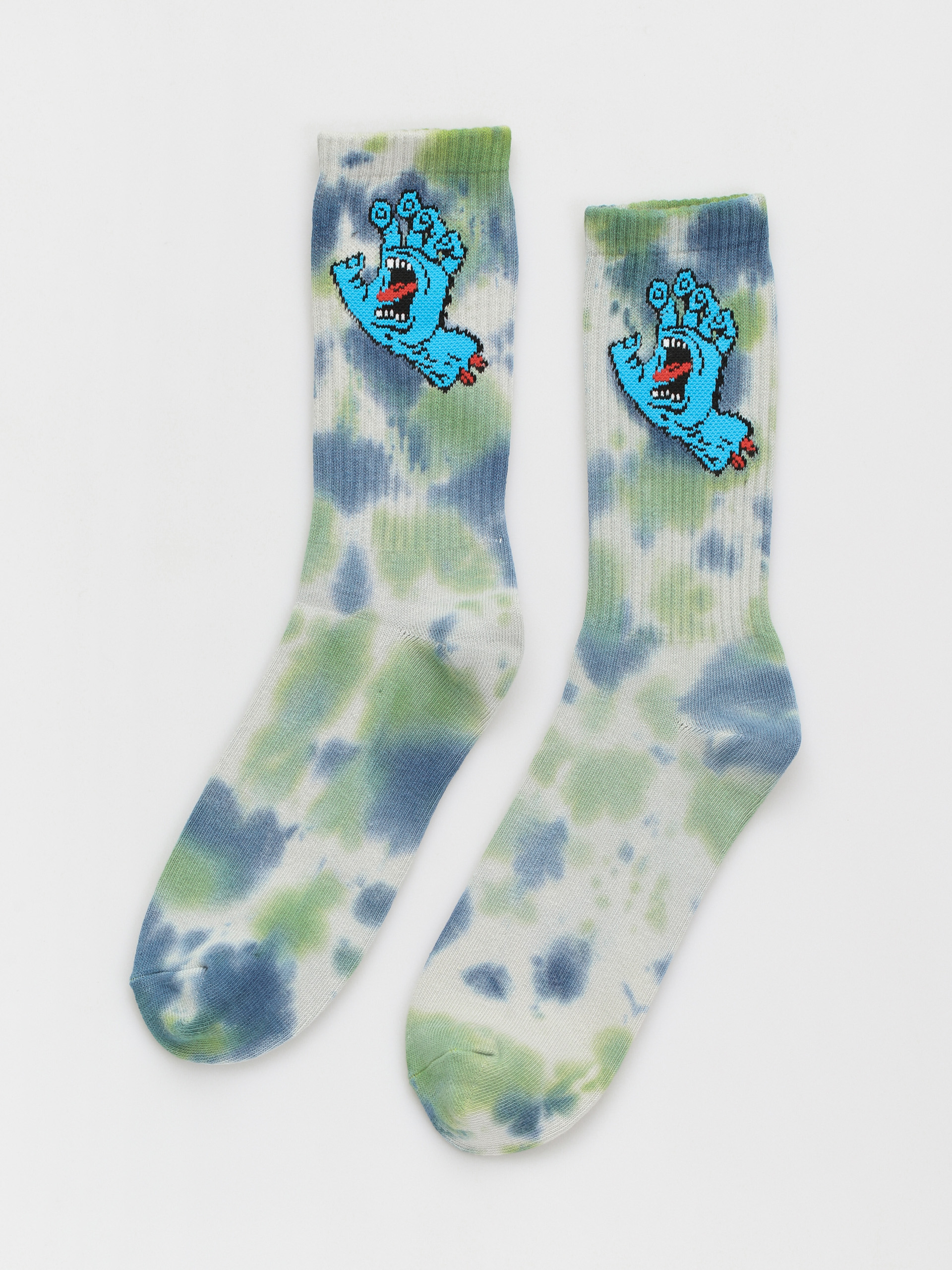 Skarpetki Santa Cruz Screaming Hand Tie Dye (light grey/apple/blue tie dye)
