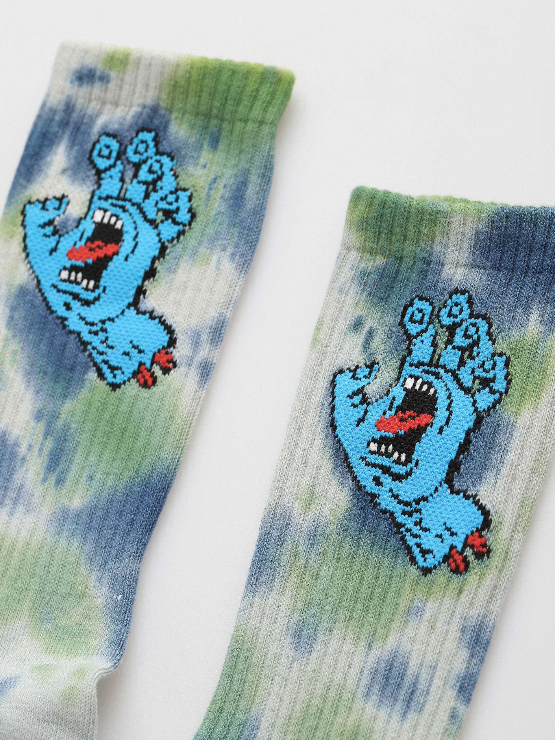 Skarpetki Santa Cruz Screaming Hand Tie Dye (light grey/apple/blue tie dye)