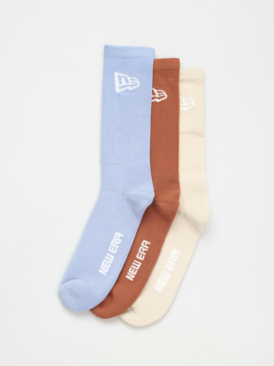 Skarpetki New Era Flag Crew 3pack (stone/brown/blue)