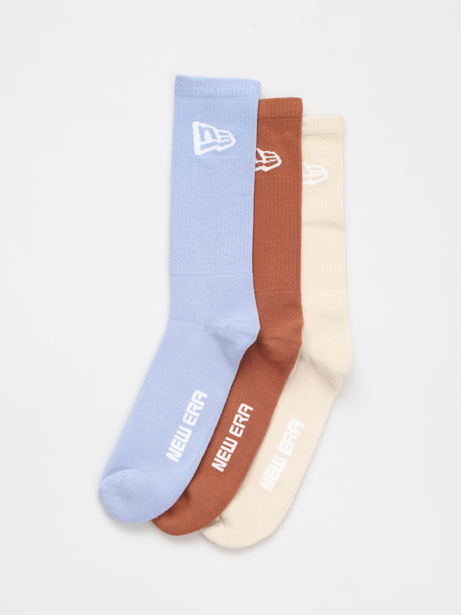 Skarpetki New Era Flag Crew 3pack (stone/brown/blue)