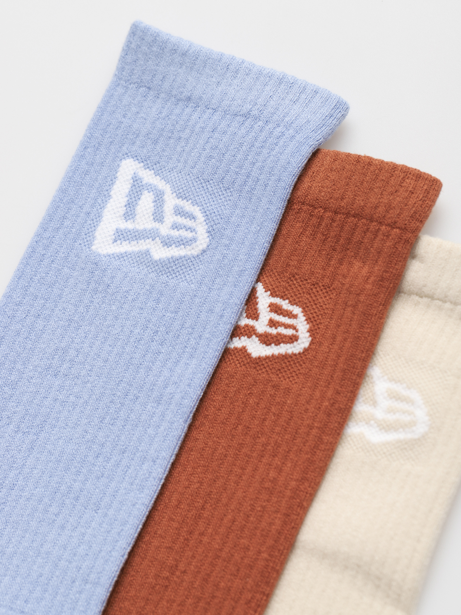 Skarpetki New Era Flag Crew 3pack (stone/brown/blue)