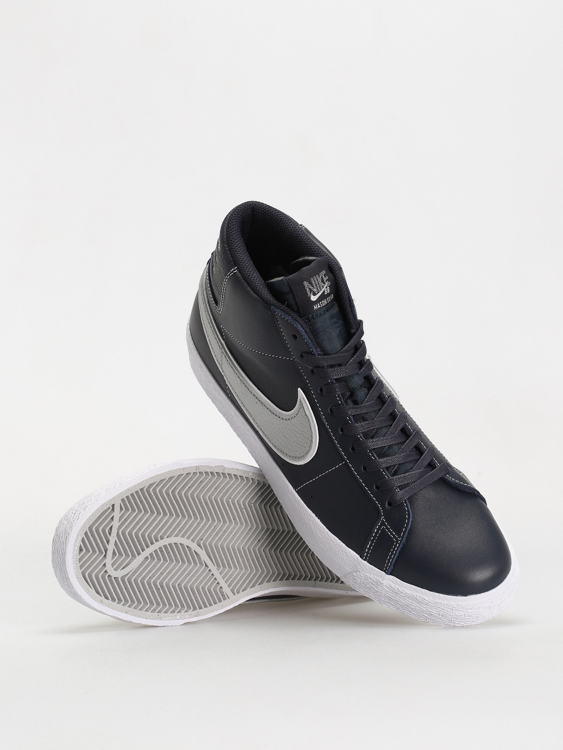 Buty Nike SB Zoom Blazer Mid Mason Silva QS (dark obsidian/metallic silver white)